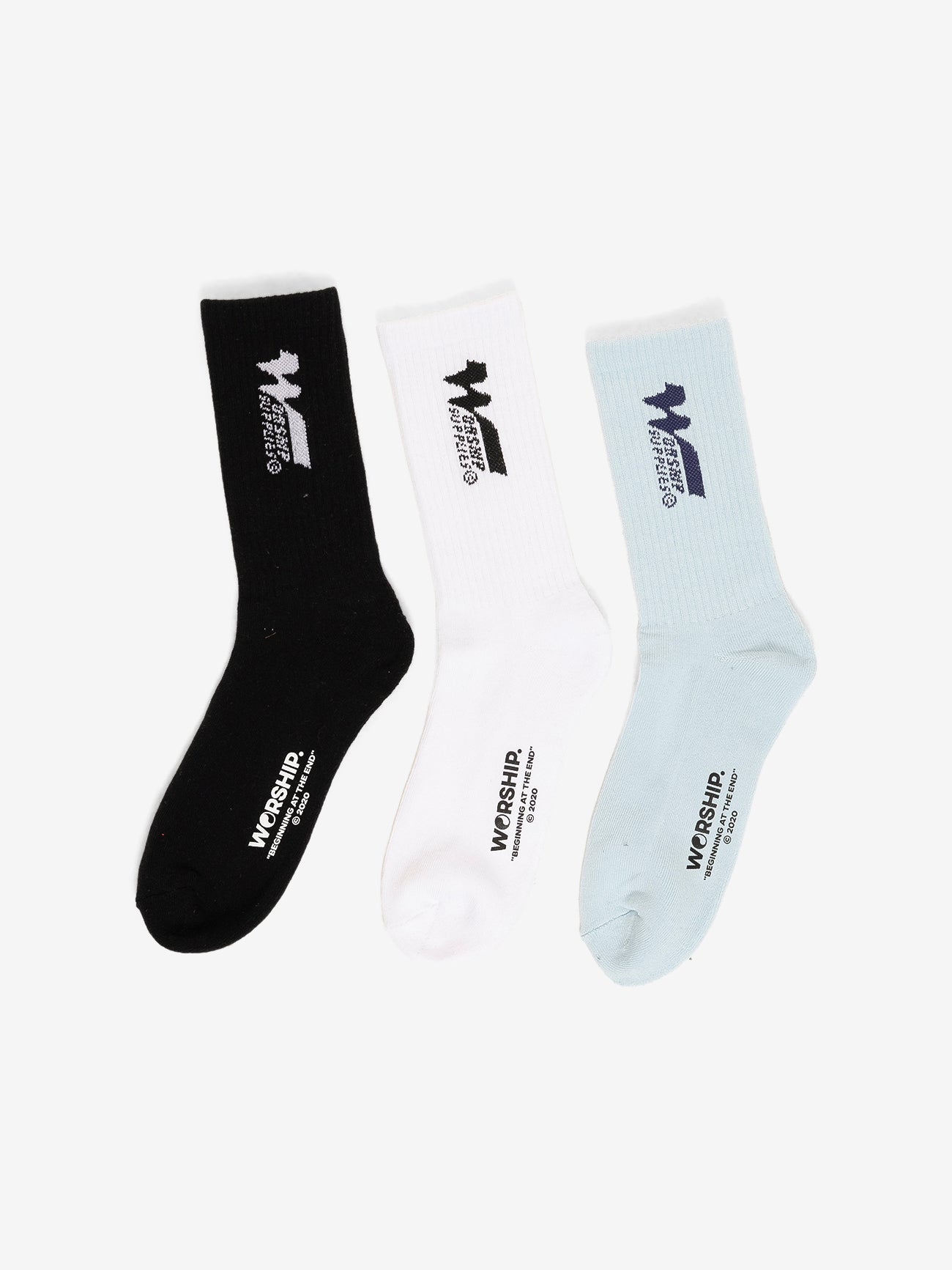 Logomania Socks 3 Pack - White - Ice Melt - Black One Size