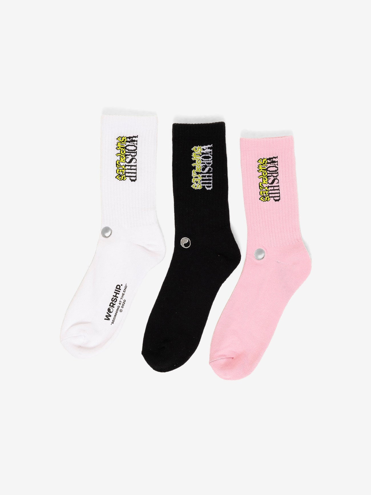 Domination Socks 3 Pack - White - Lilac- Black One Size