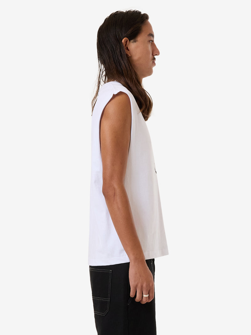 Monty Muscle Tee - White XS