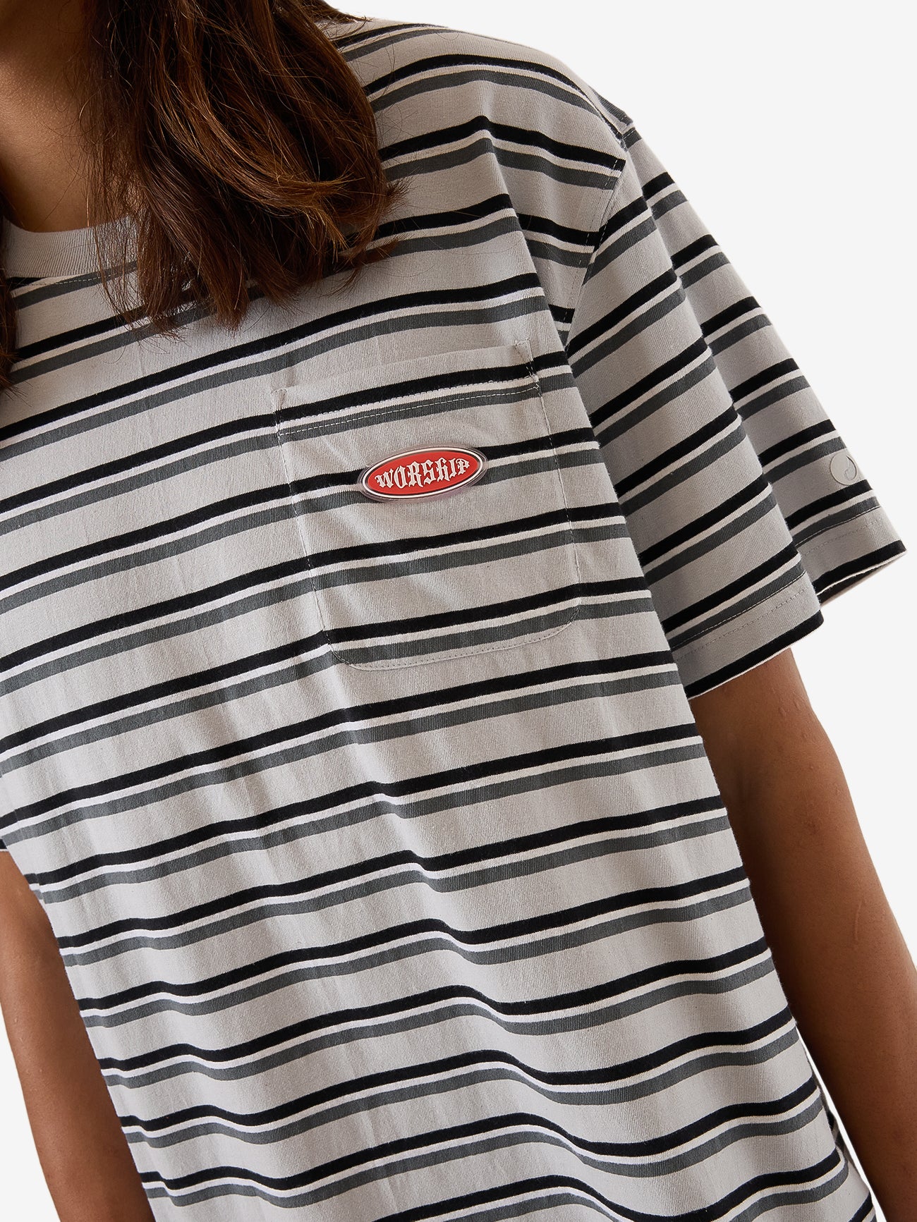 Chalice Stripe Pocket Tee - Vapour XS