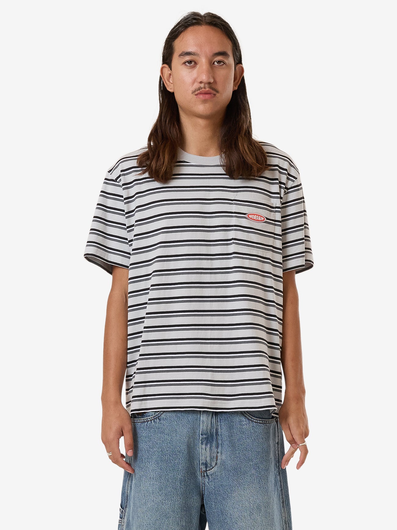 Chalice Stripe Pocket Tee - Vapour XS