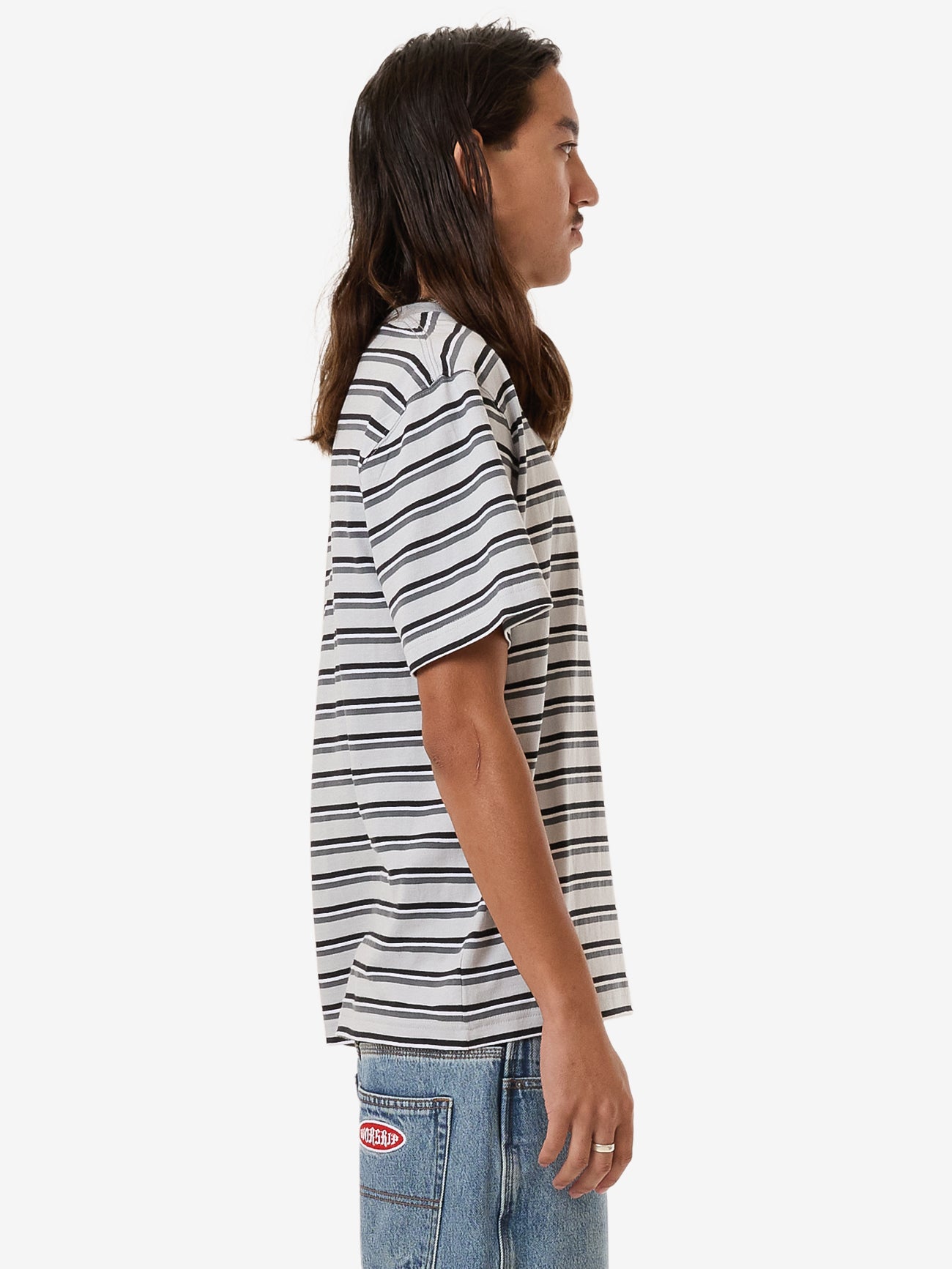 Chalice Stripe Pocket Tee - Vapour XS