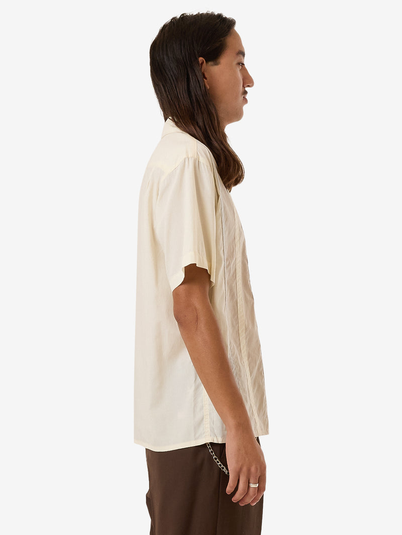 Cherio Panel Bowling Shirt - Bone XS