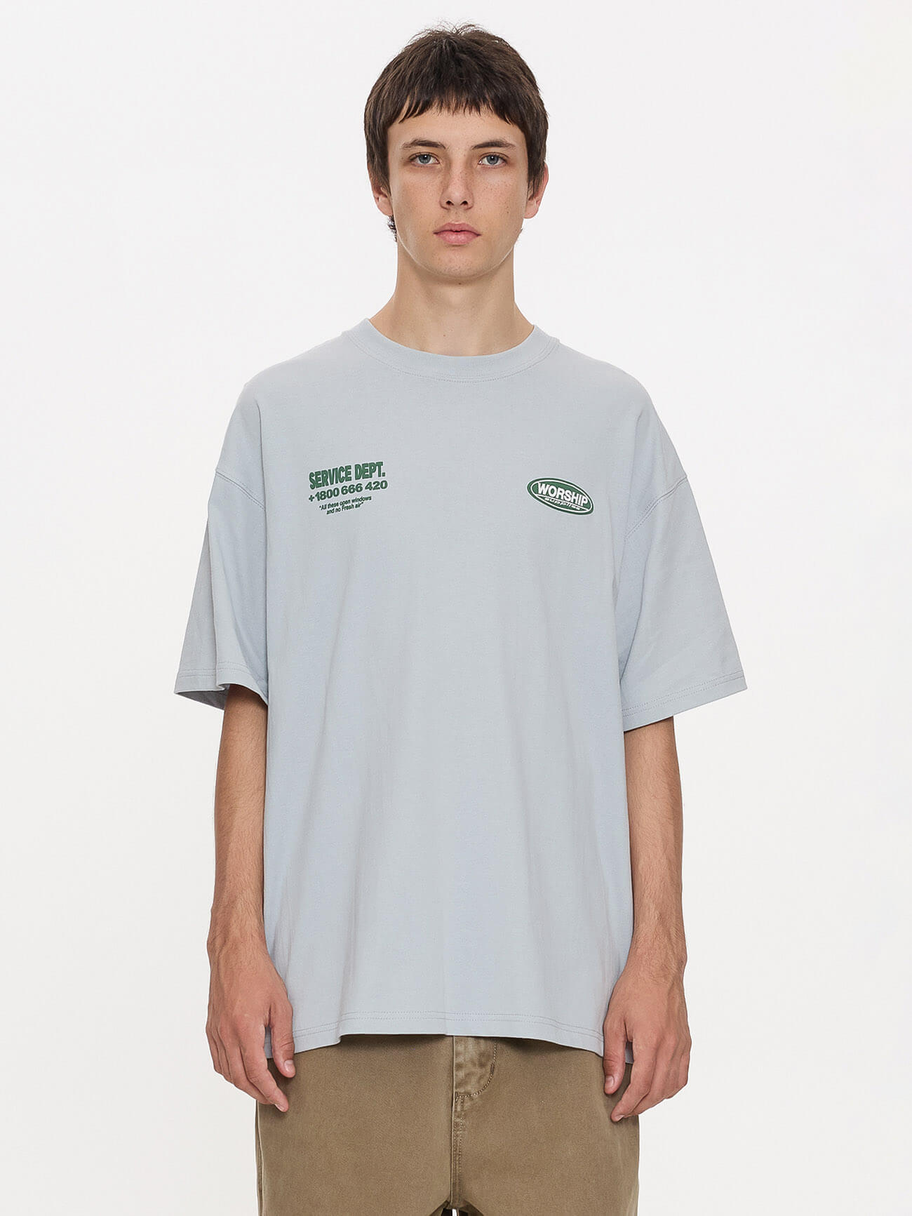 Department Oversize Cropped Tee - Lunar Grey XS