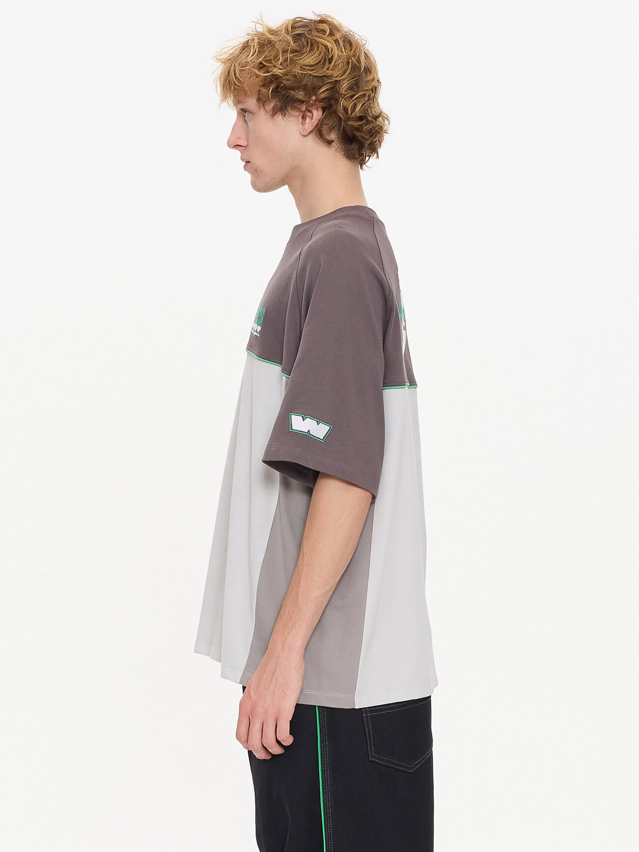 Pit Crew Panel Oversize Raglan Tee - Worn Black XS