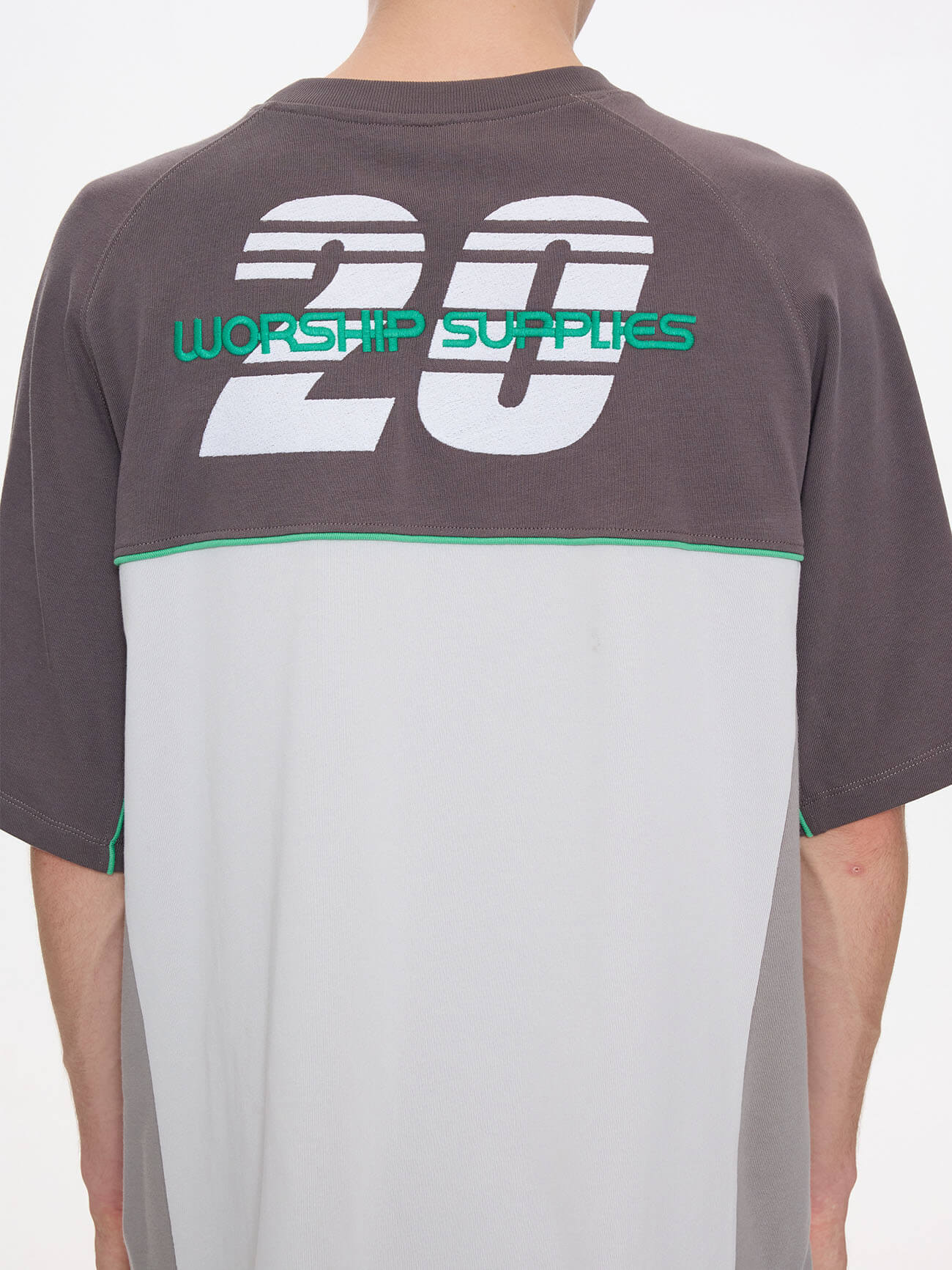 Pit Crew Panel Oversize Raglan Tee - Worn Black XS