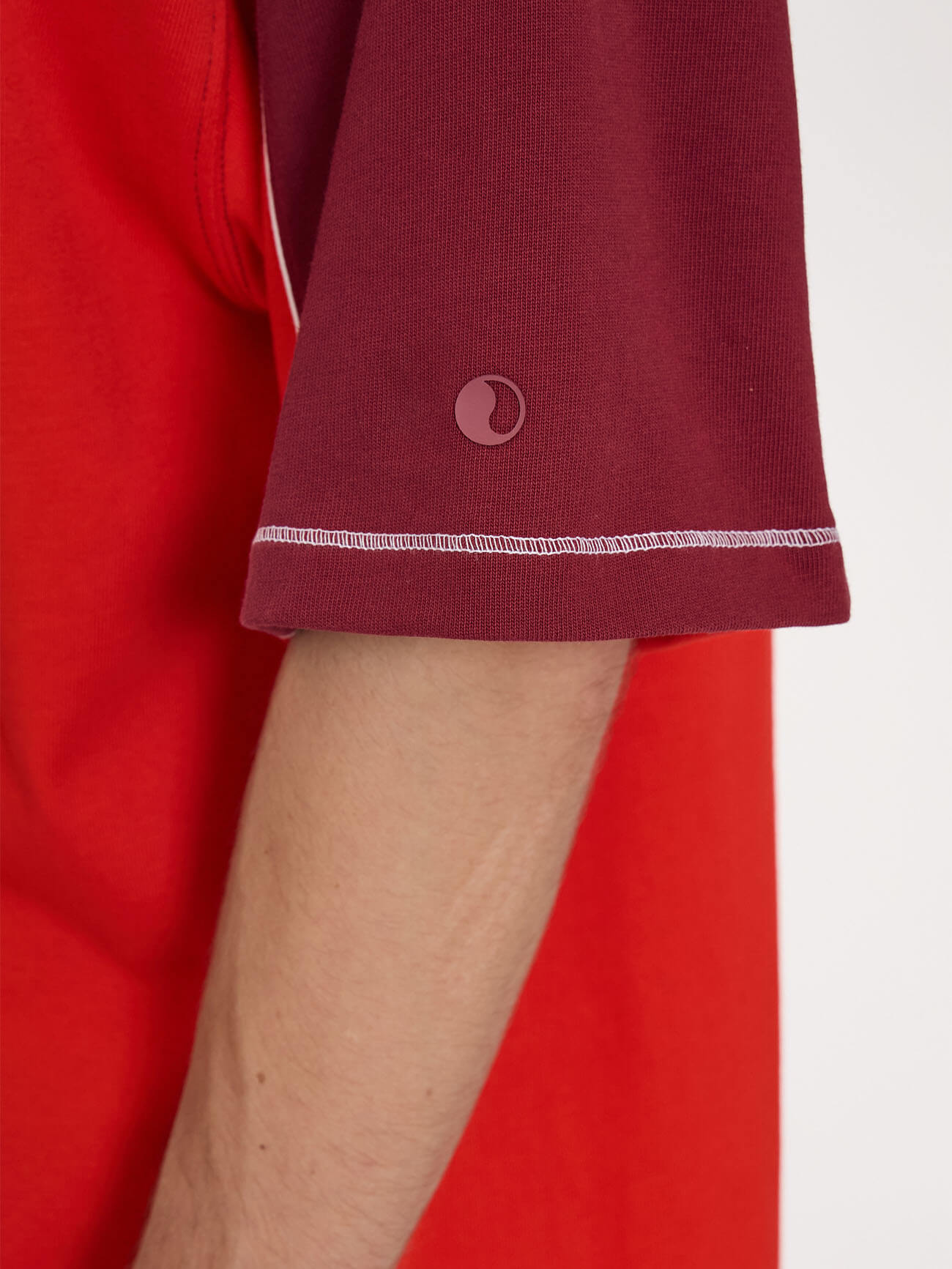 Hot Gossip Oversize Panel Tee - Deep Cherry XS