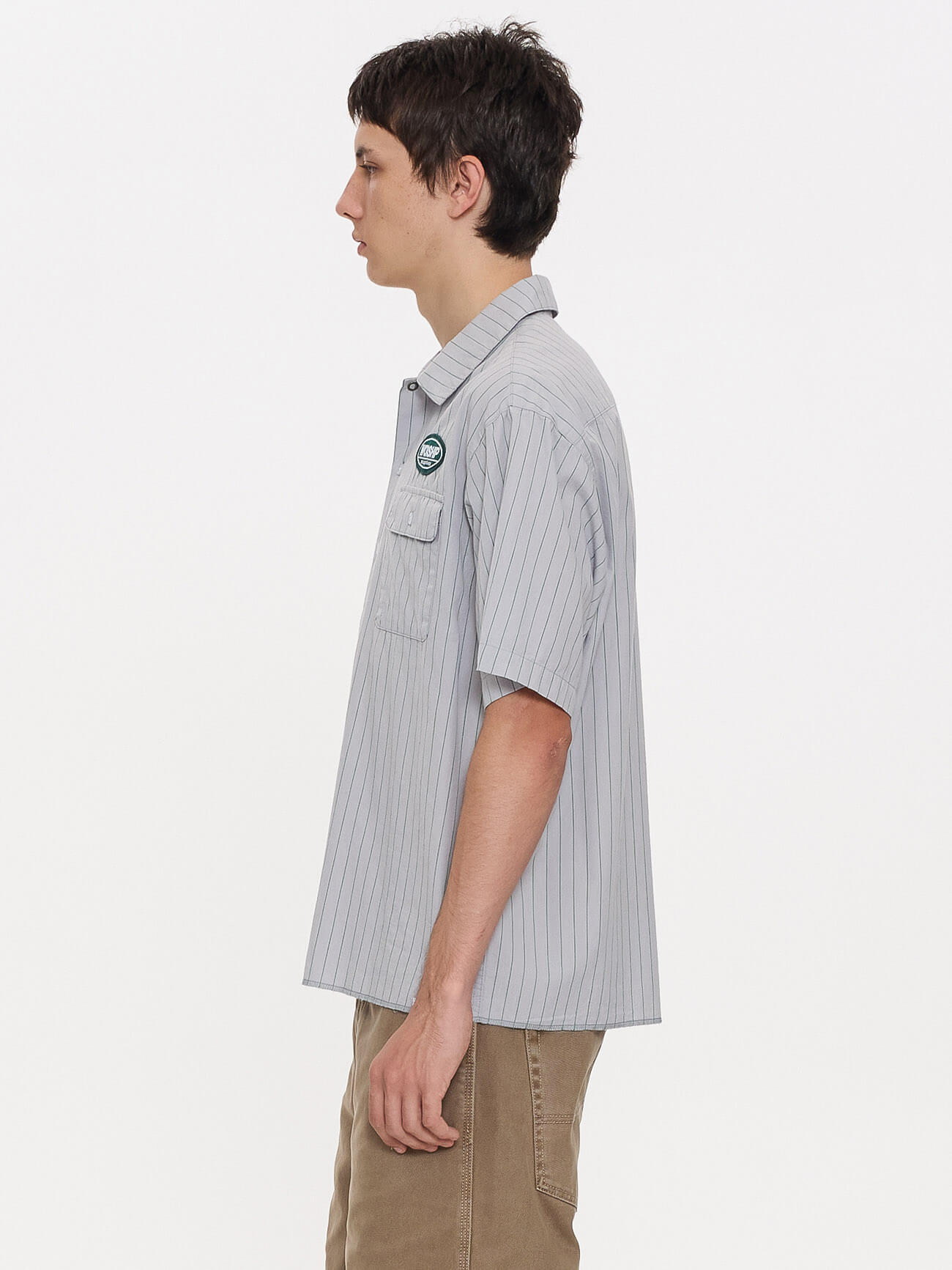Service Stripe Short Sleeve Work Shirt - Lunar Grey XS