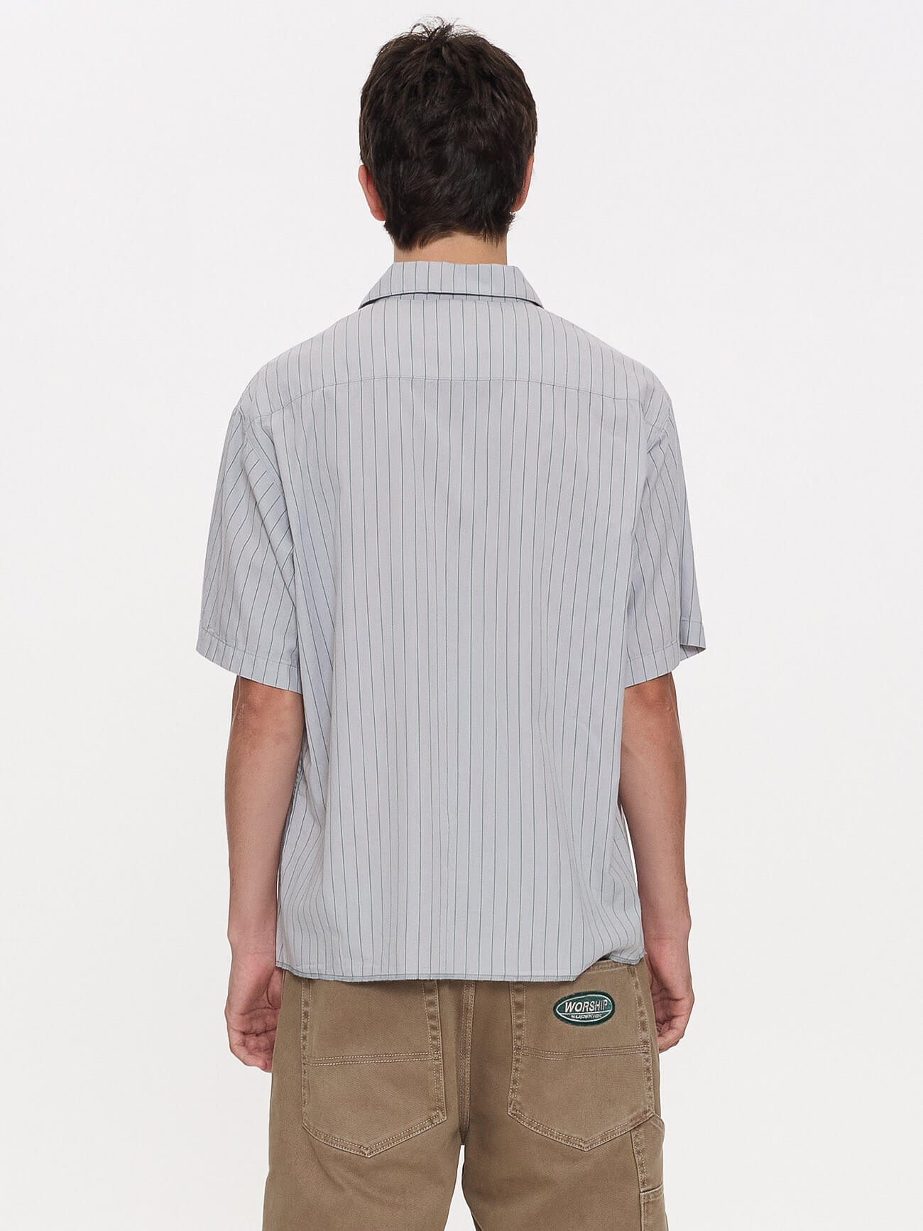 Service Stripe Short Sleeve Work Shirt - Lunar Grey XS