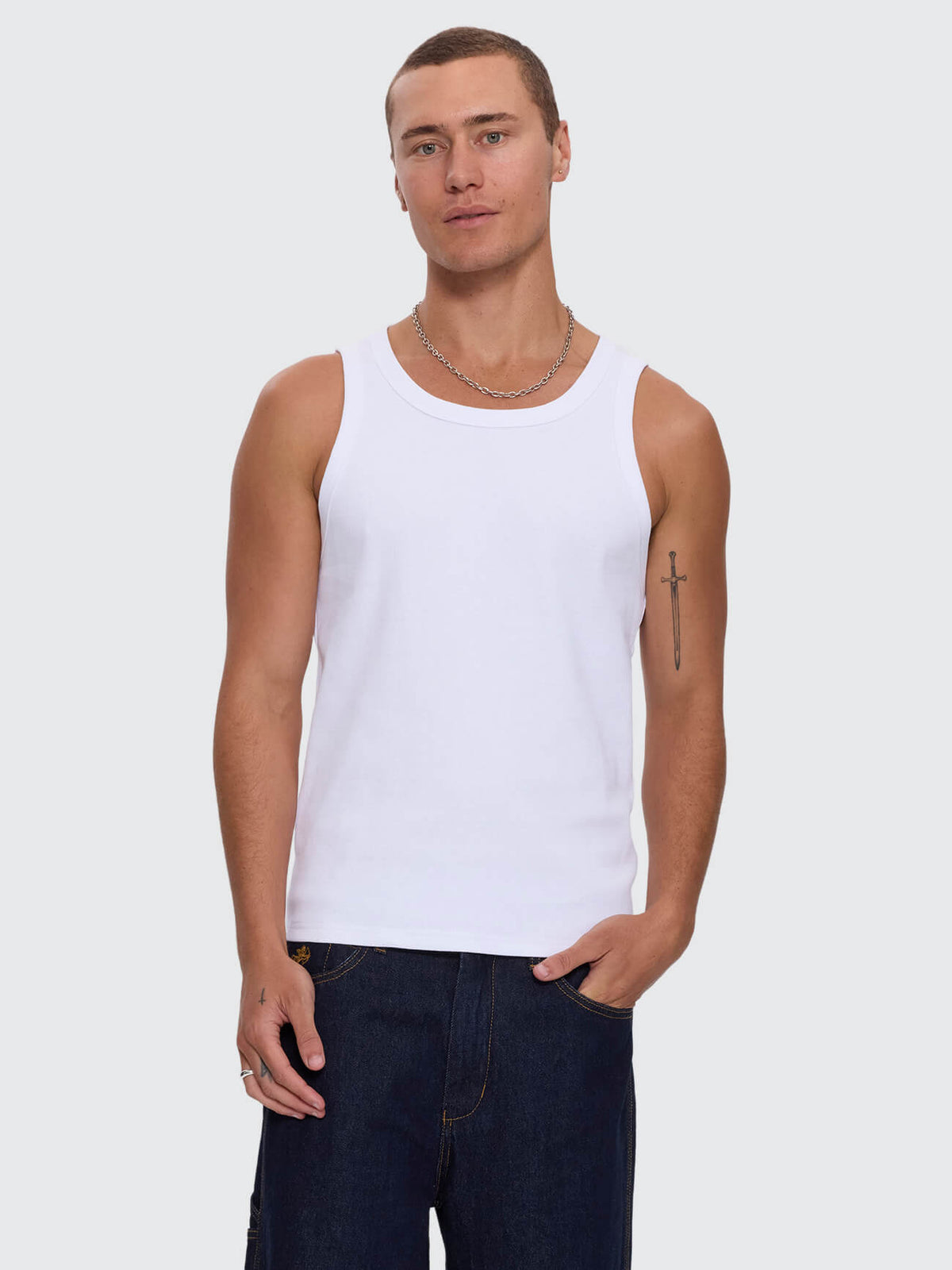 Base Rib Tank - White XS