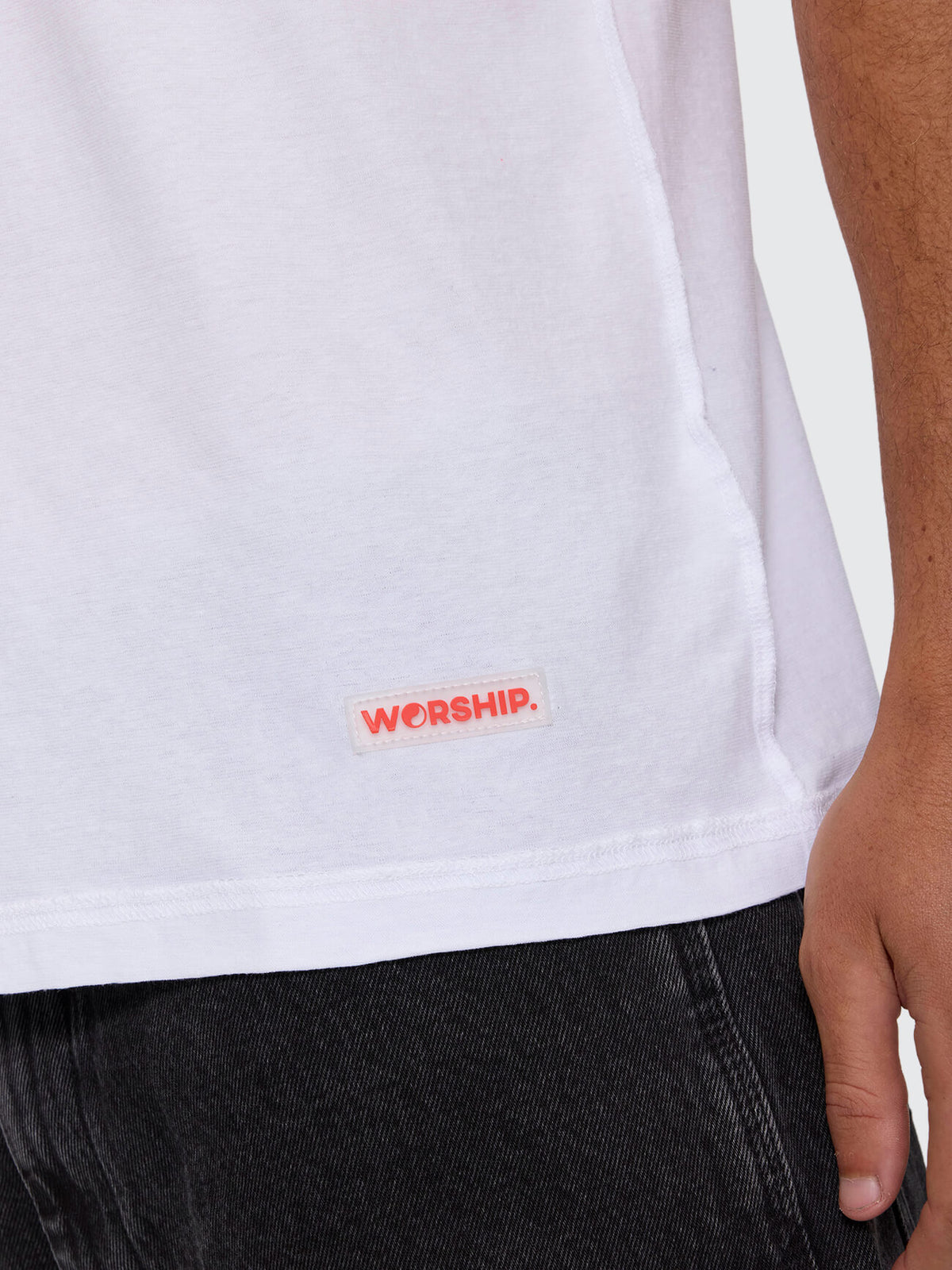 Reverse Box Crop Cotton Linen Tee - White XS