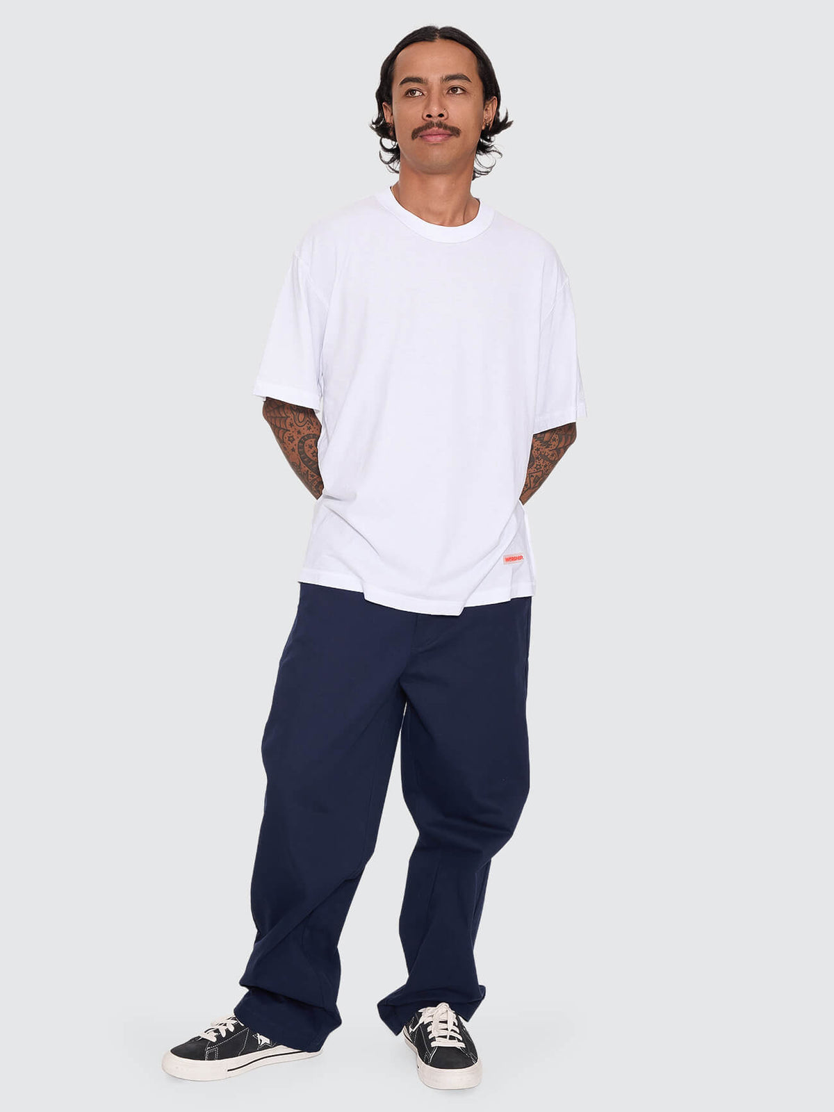 Reverse Box Crop Cotton Linen Tee - White XS