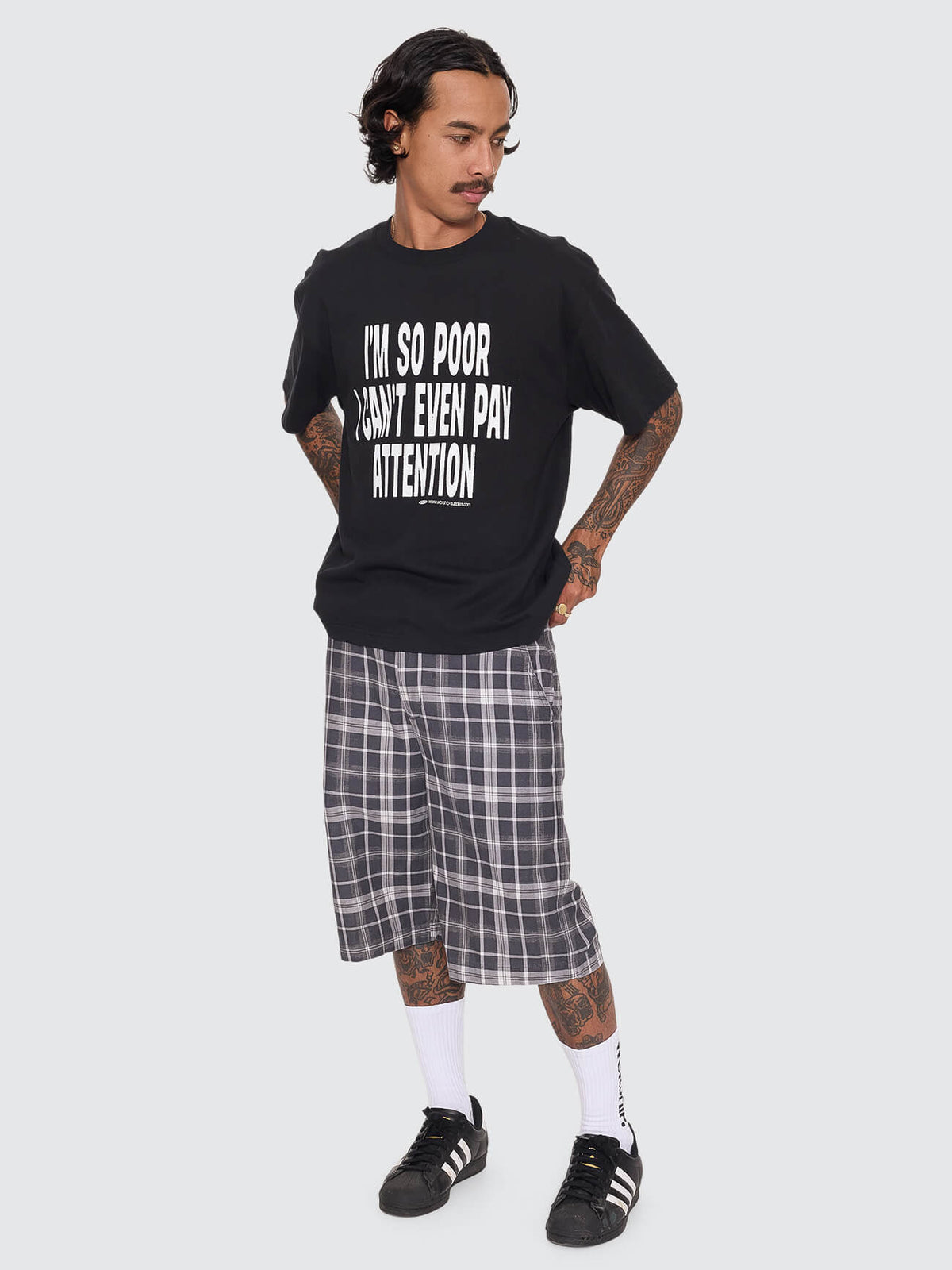 Pay Attention Fitted Tee - Black XS