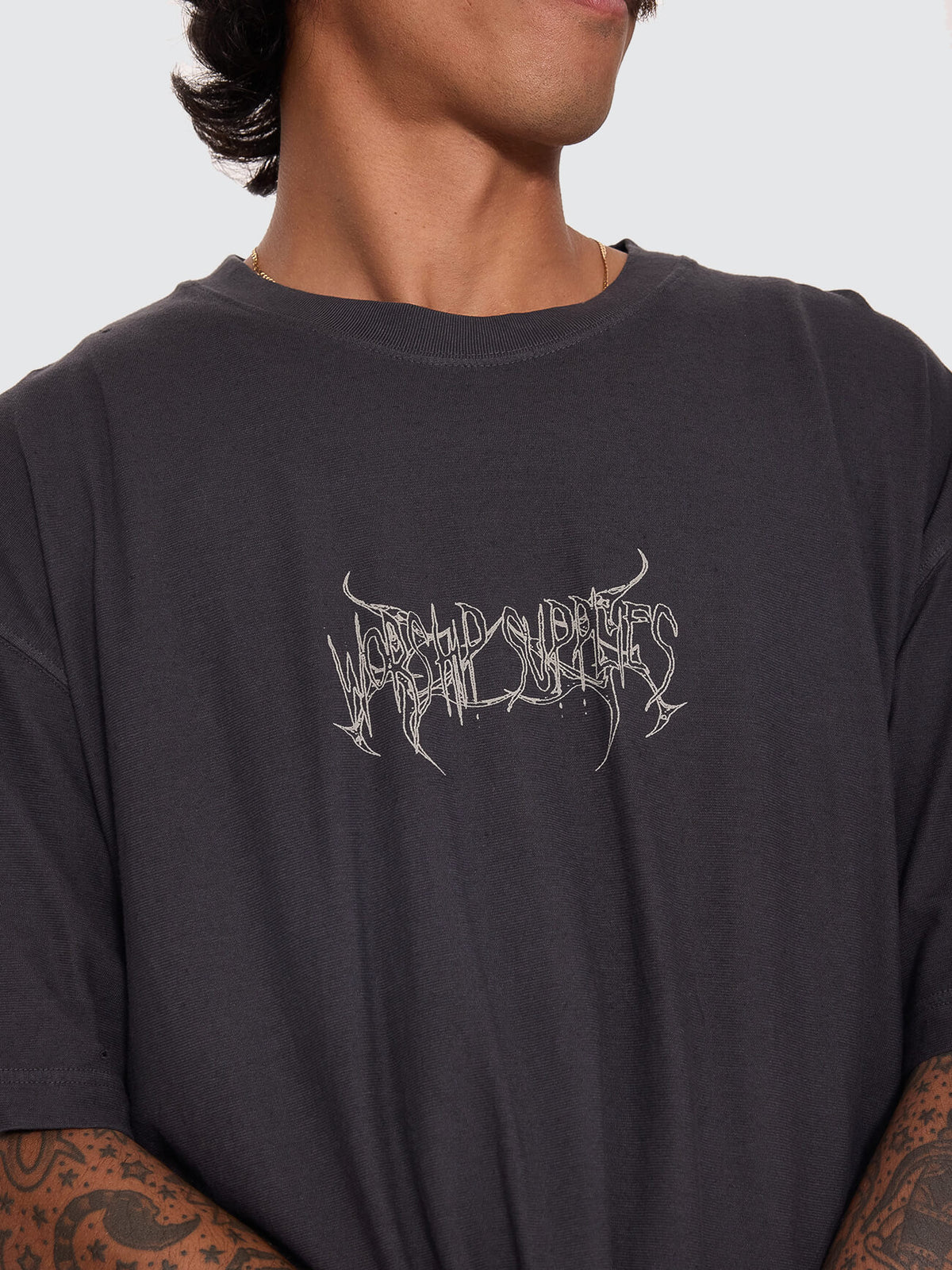 Spinal Cotton Linen Tee - Pigment Black XS