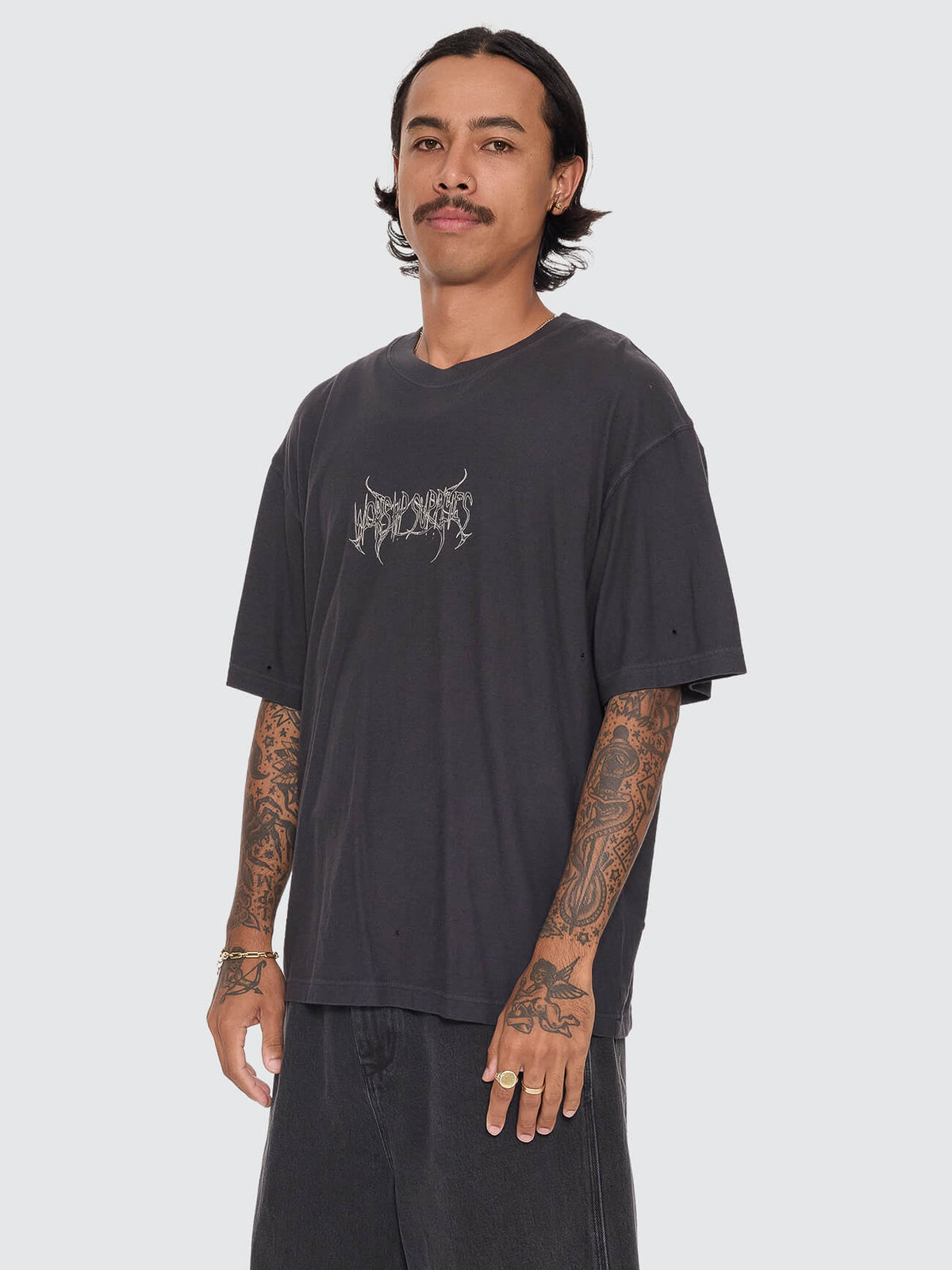 Spinal Cotton Linen Tee - Pigment Black XS