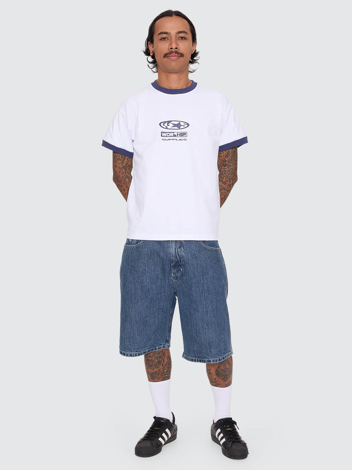 Synth Fitted Ringer Tee - White XXS