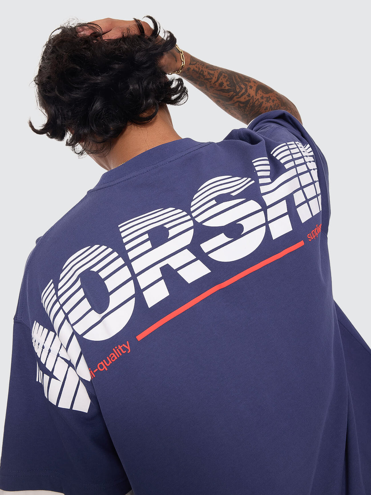 Half Court Box Crop Layer Tee - Medieval Blue XS