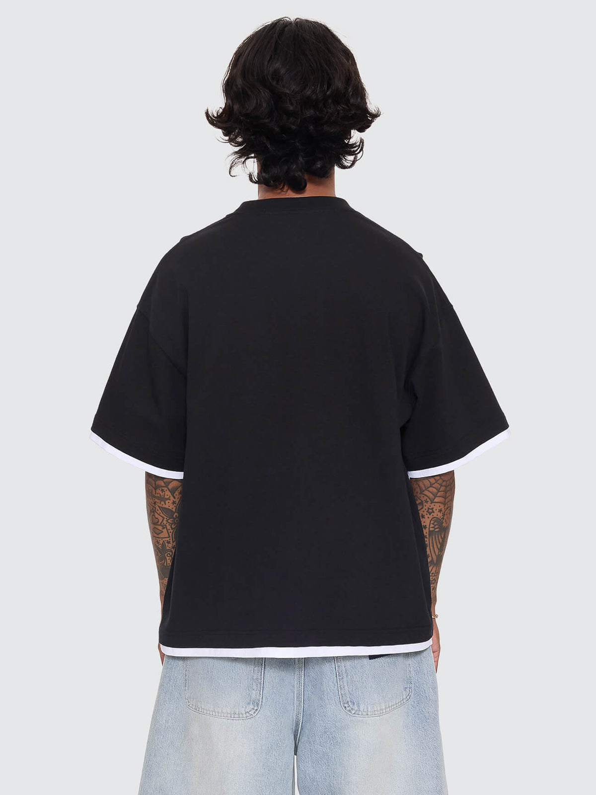 Pitted Box Crop Layer Tee - Black XXS
