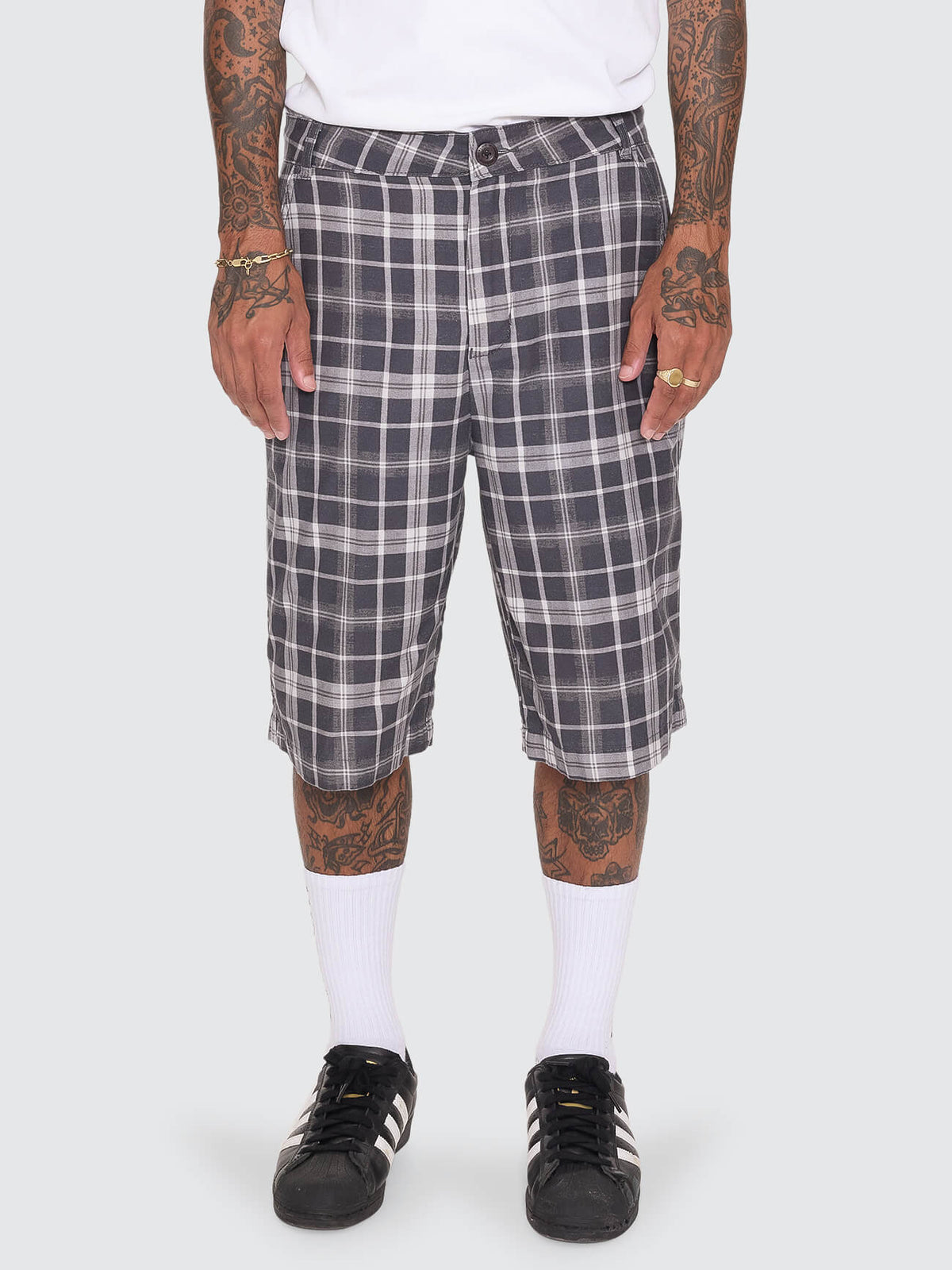 Overdue Fatigue Short - Charcoal Check 26