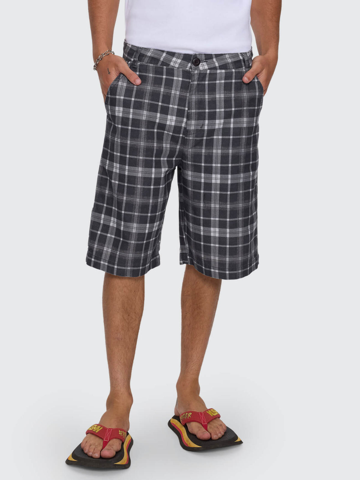 Overdue Fatigue Short - Charcoal Check 26