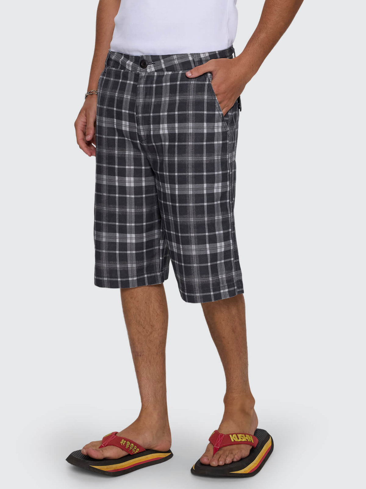 Overdue Fatigue Short - Charcoal Check 26