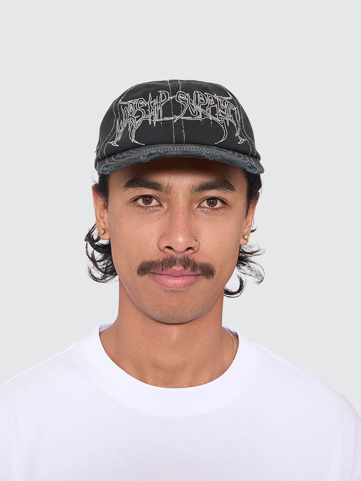 Spinal 6 Panel Hat - Washed Black One Size
