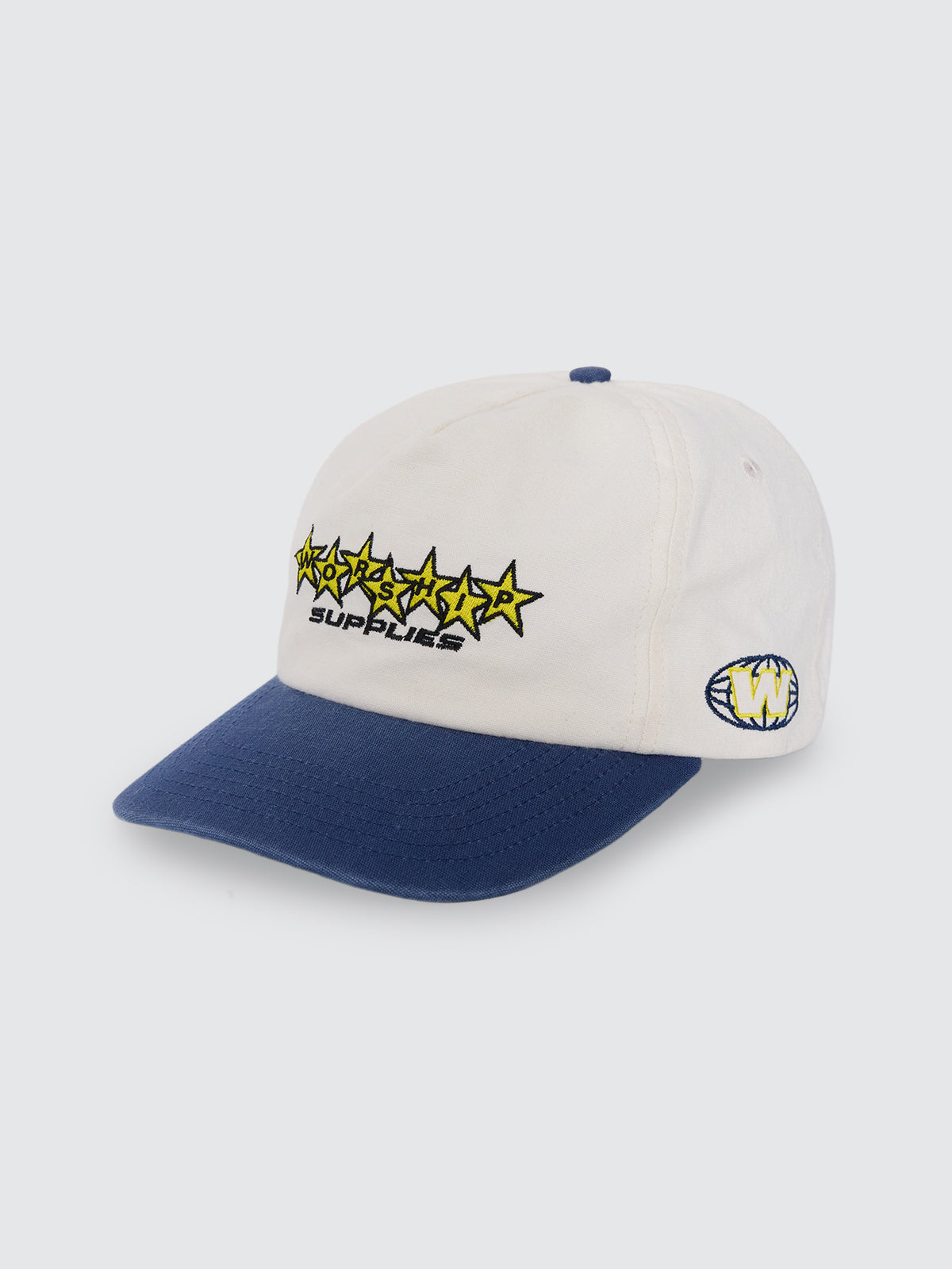 Feeva 5 Panel Hat - Coconut - Blue