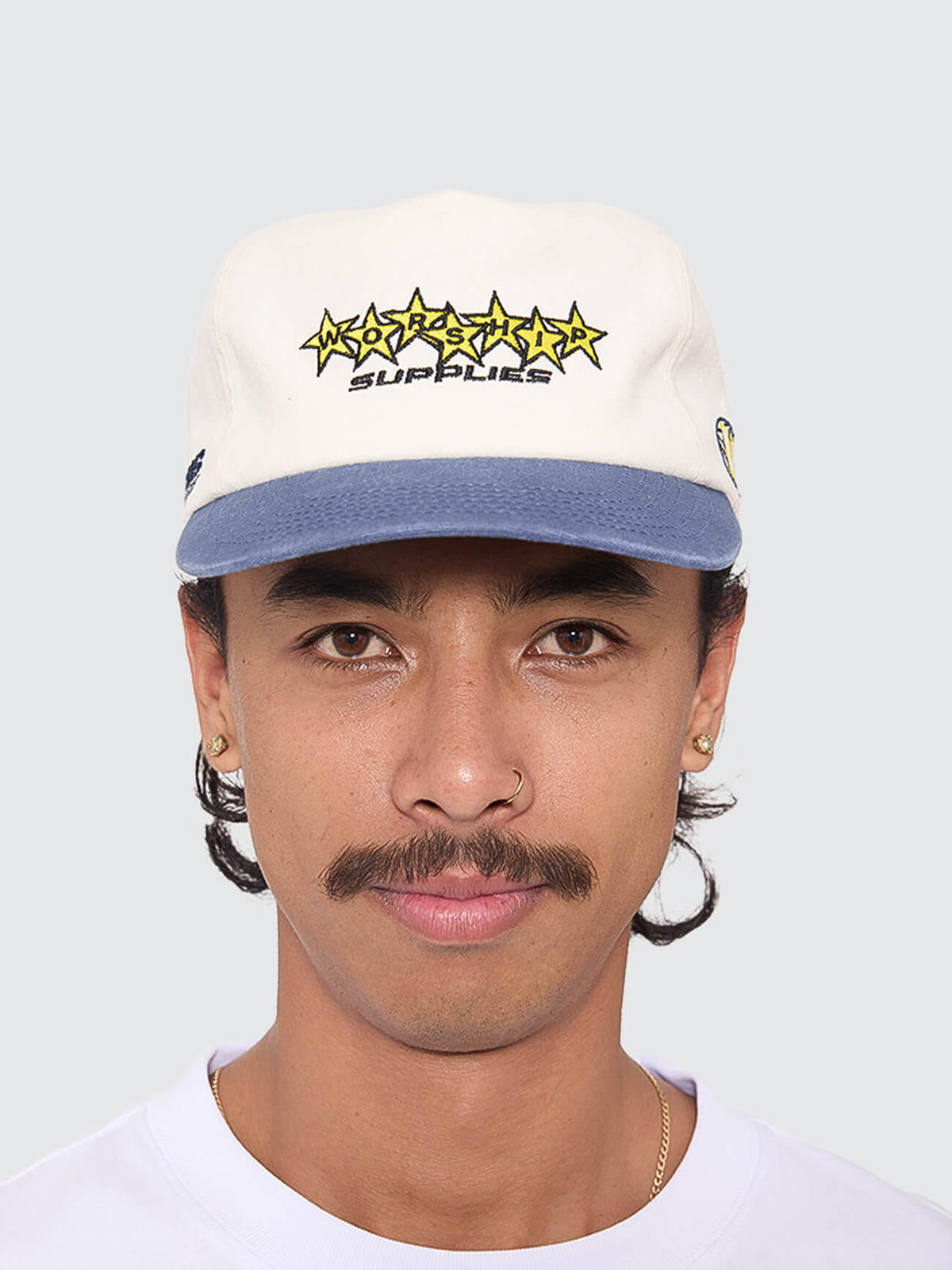 Feeva 5 Panel Hat - Coconut - Blue One Size