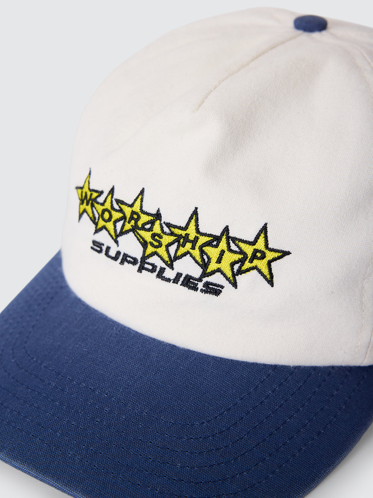 Feeva 5 Panel Hat - Coconut - Blue