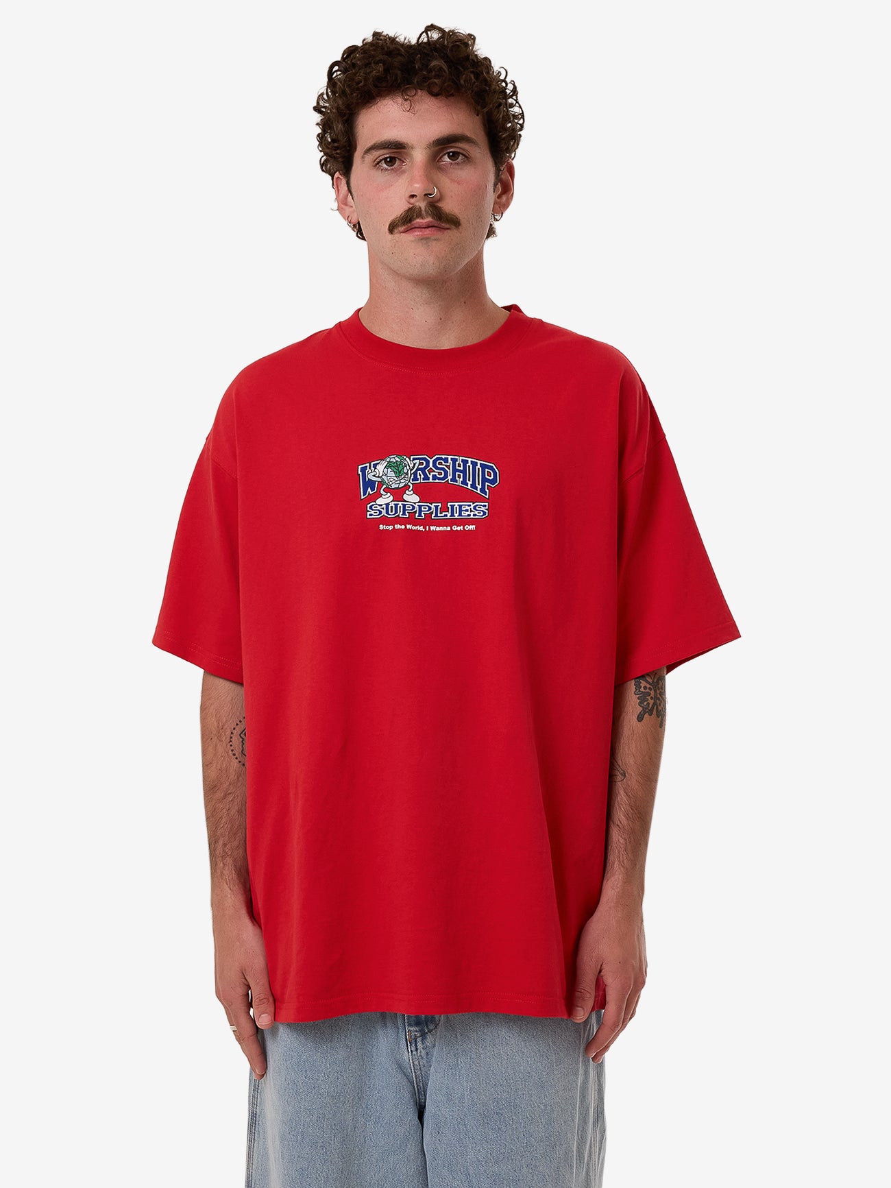 Get Off Oversize Tee - Lucky Red