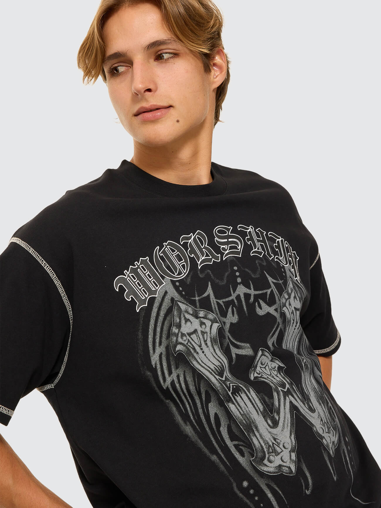 Turmoil Oversize Tee - Washed Black