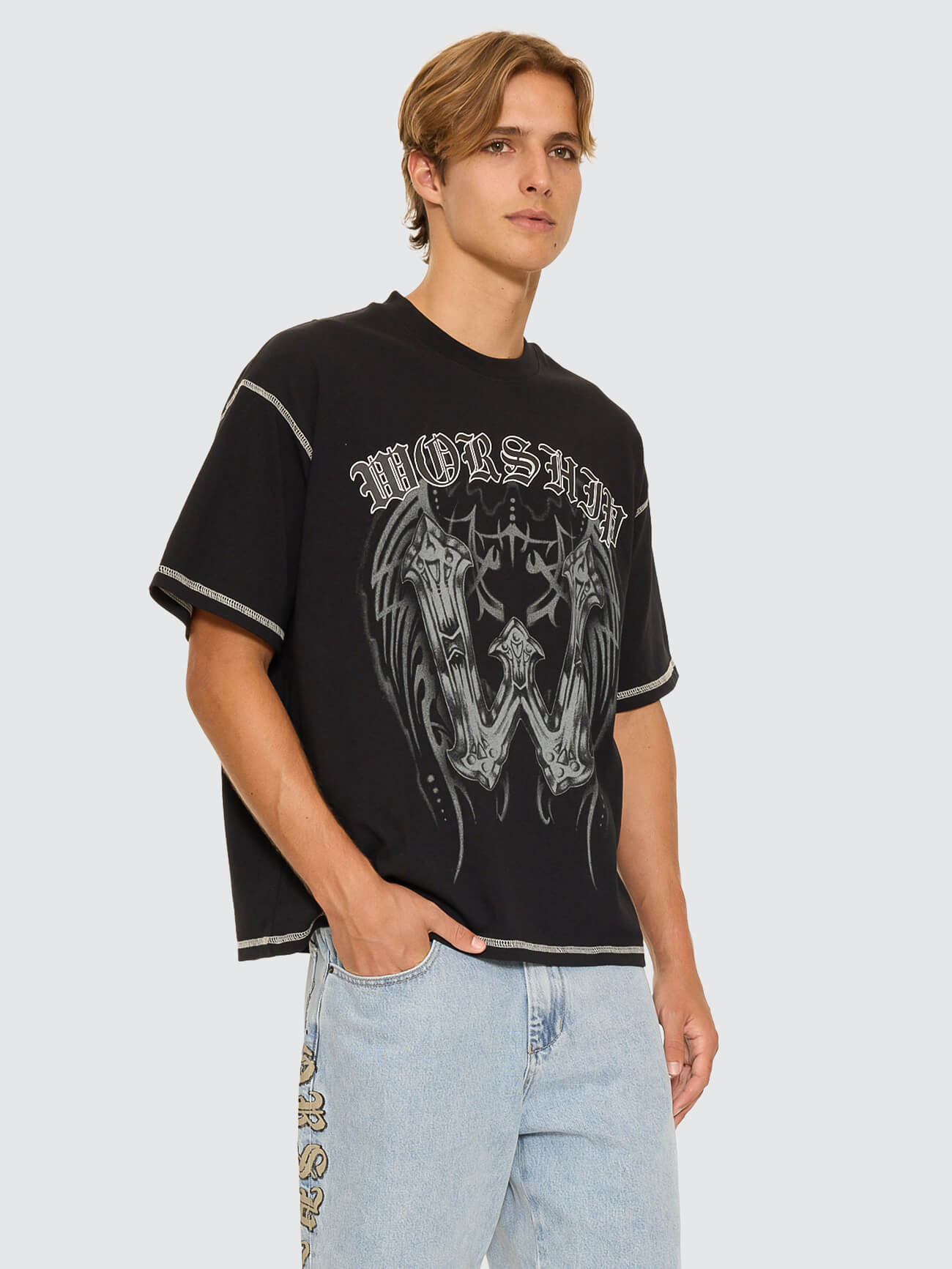 Turmoil Oversize Tee - Washed Black