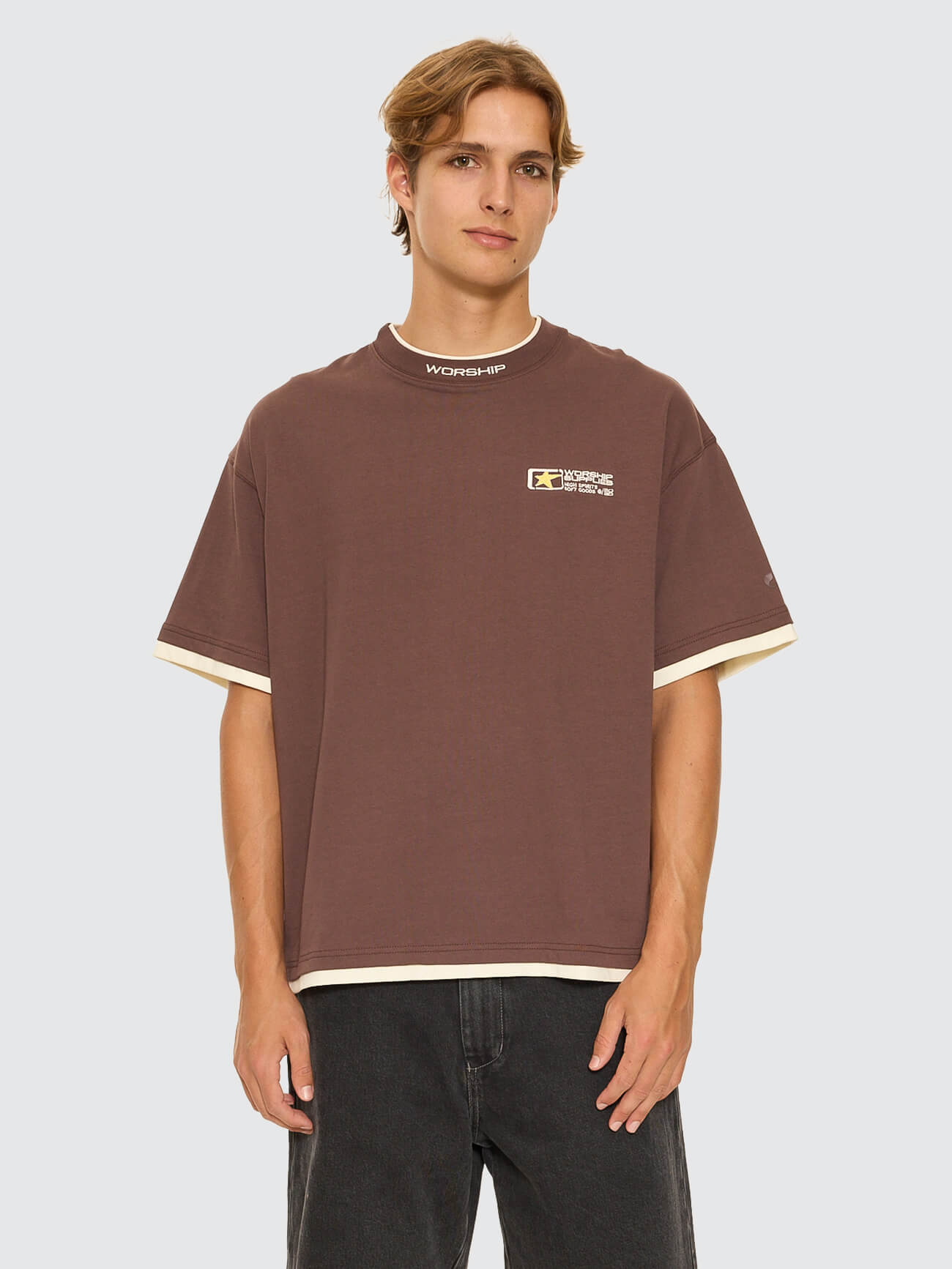 Entity Oversize Tee - Dark Choc Brown