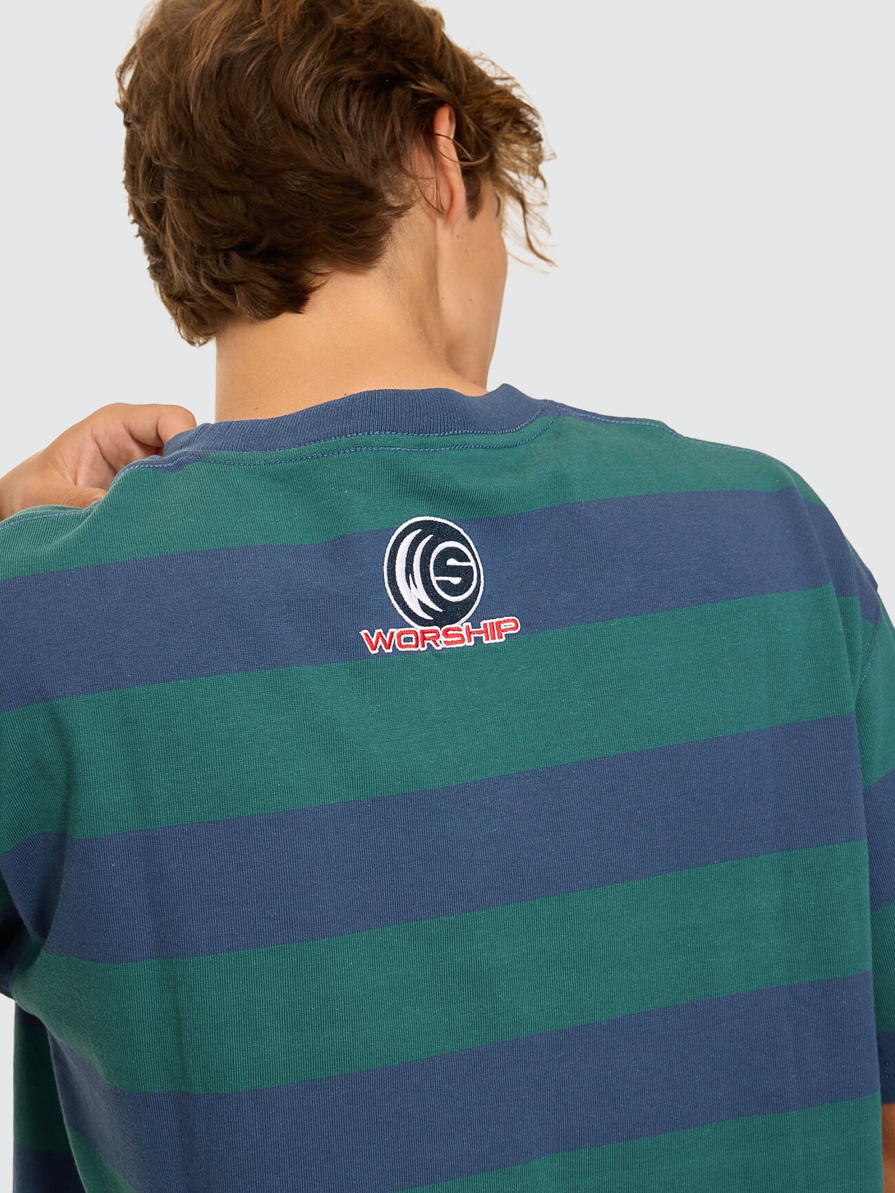 Graf Stripe Oversize Tee - Blue