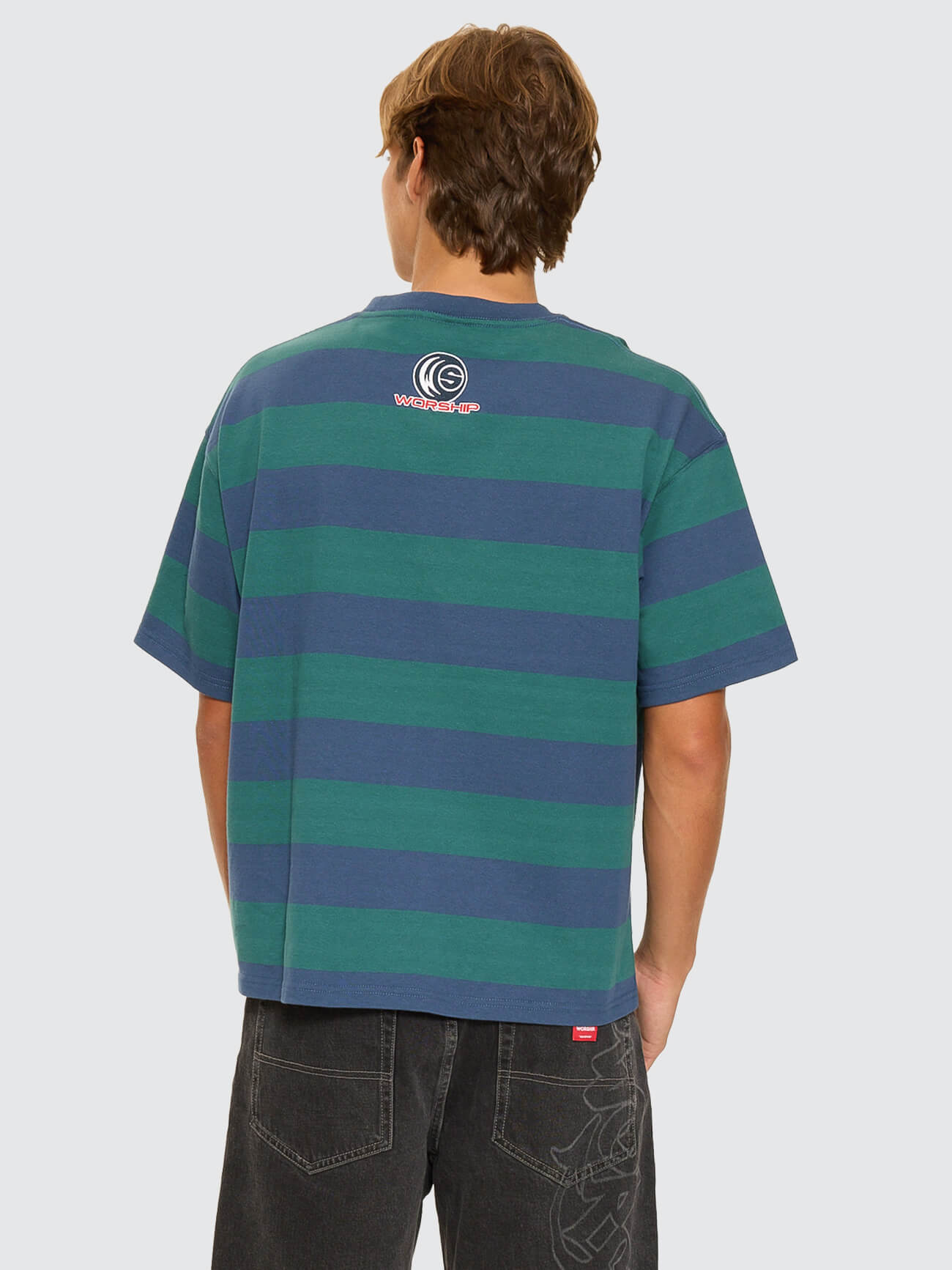 Graf Stripe Oversize Tee - Blue
