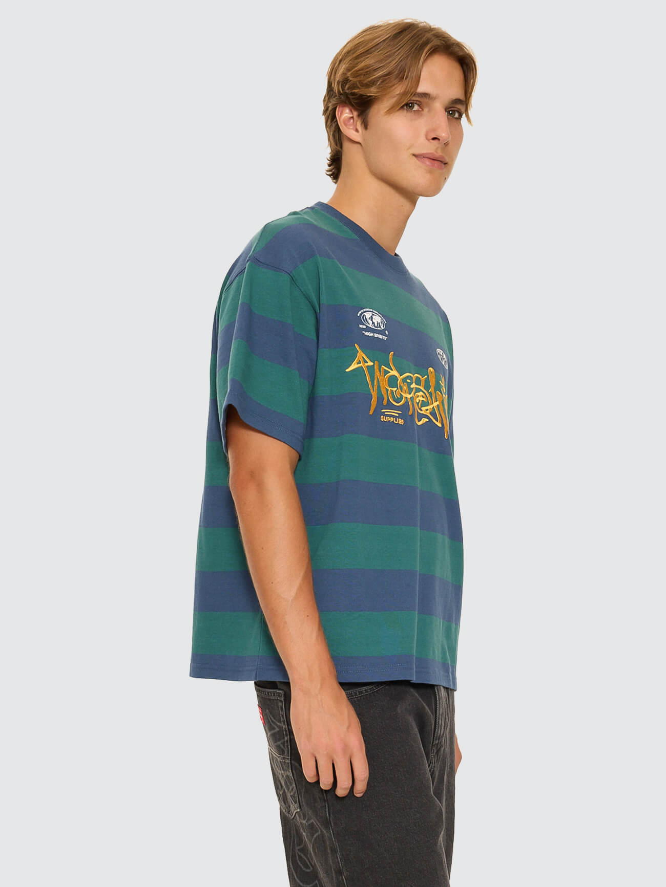 Graf Stripe Oversize Tee - Blue
