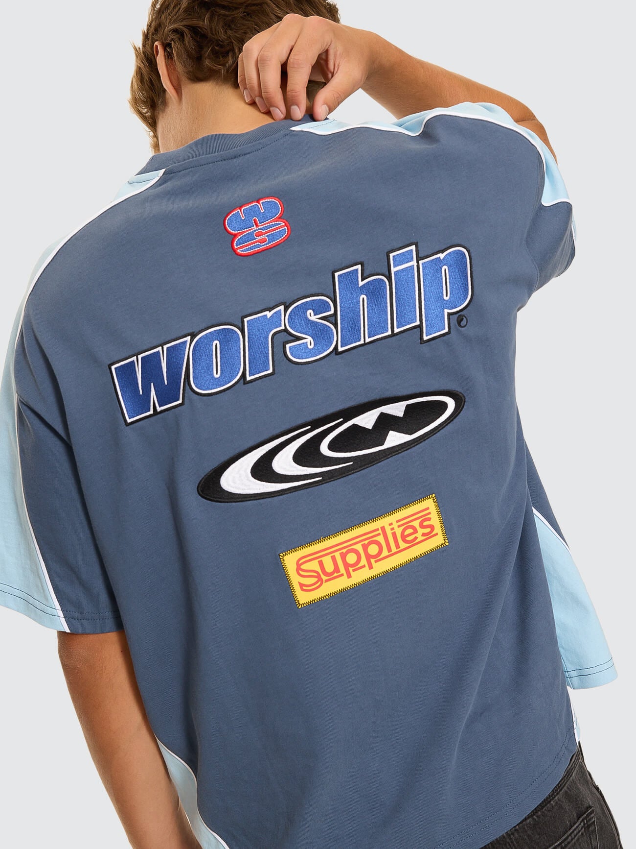 Panorama Oversize Panel Tee - Blue