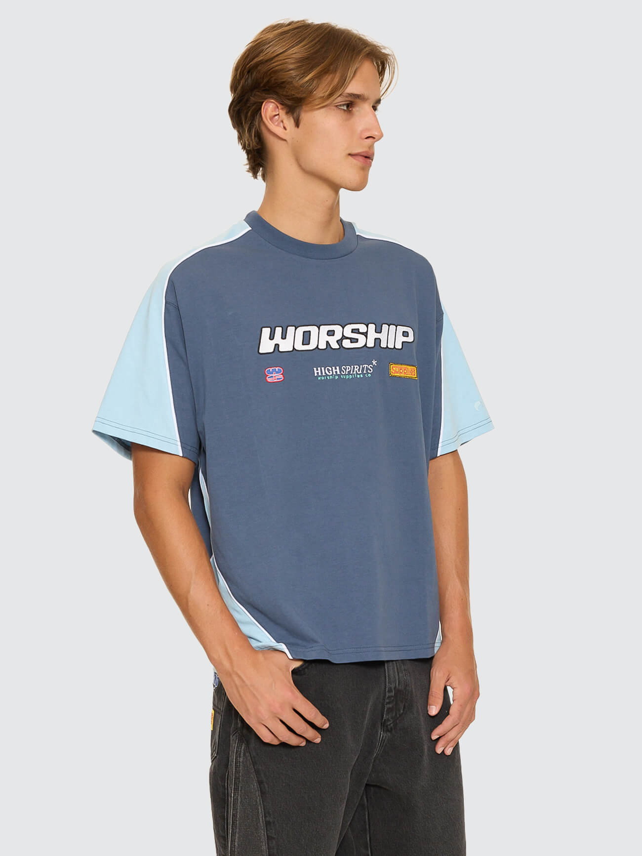 Panorama Oversize Panel Tee - Blue