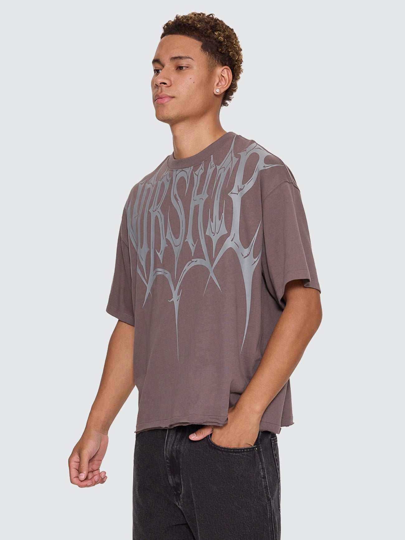 Unchained Box Crop Tee - Worn Black