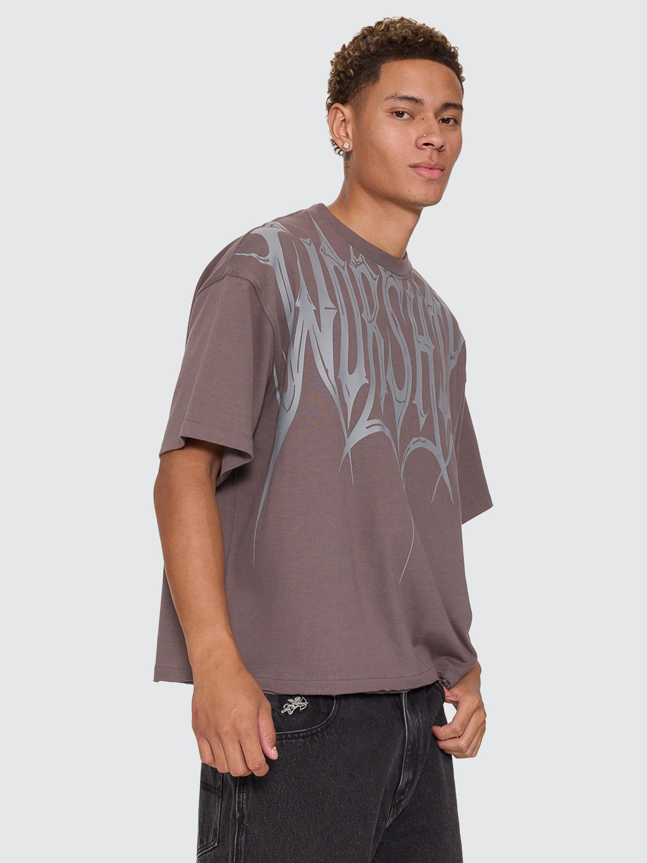 Unchained Box Crop Tee - Worn Black