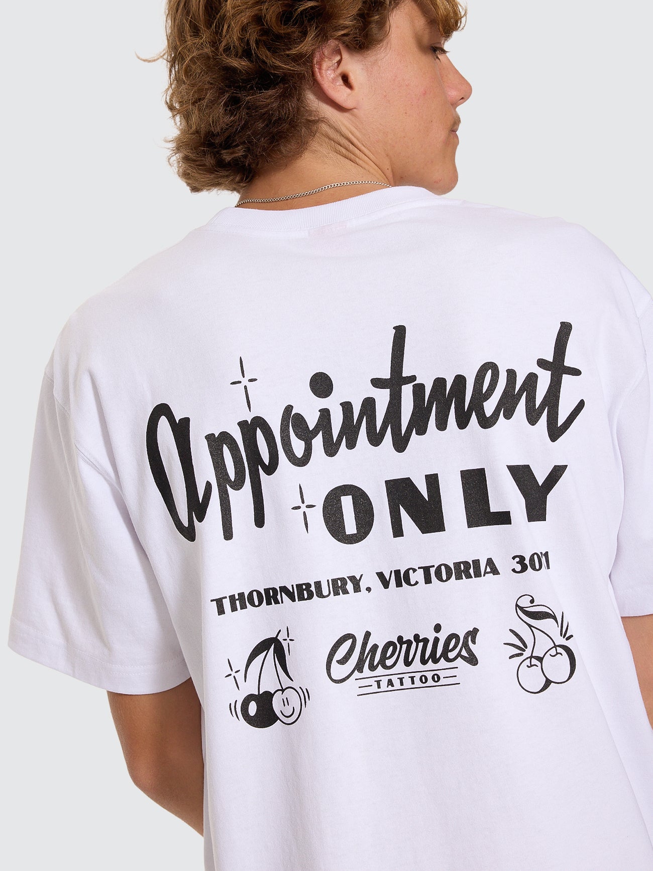 Cherries Tattoo Tee - White