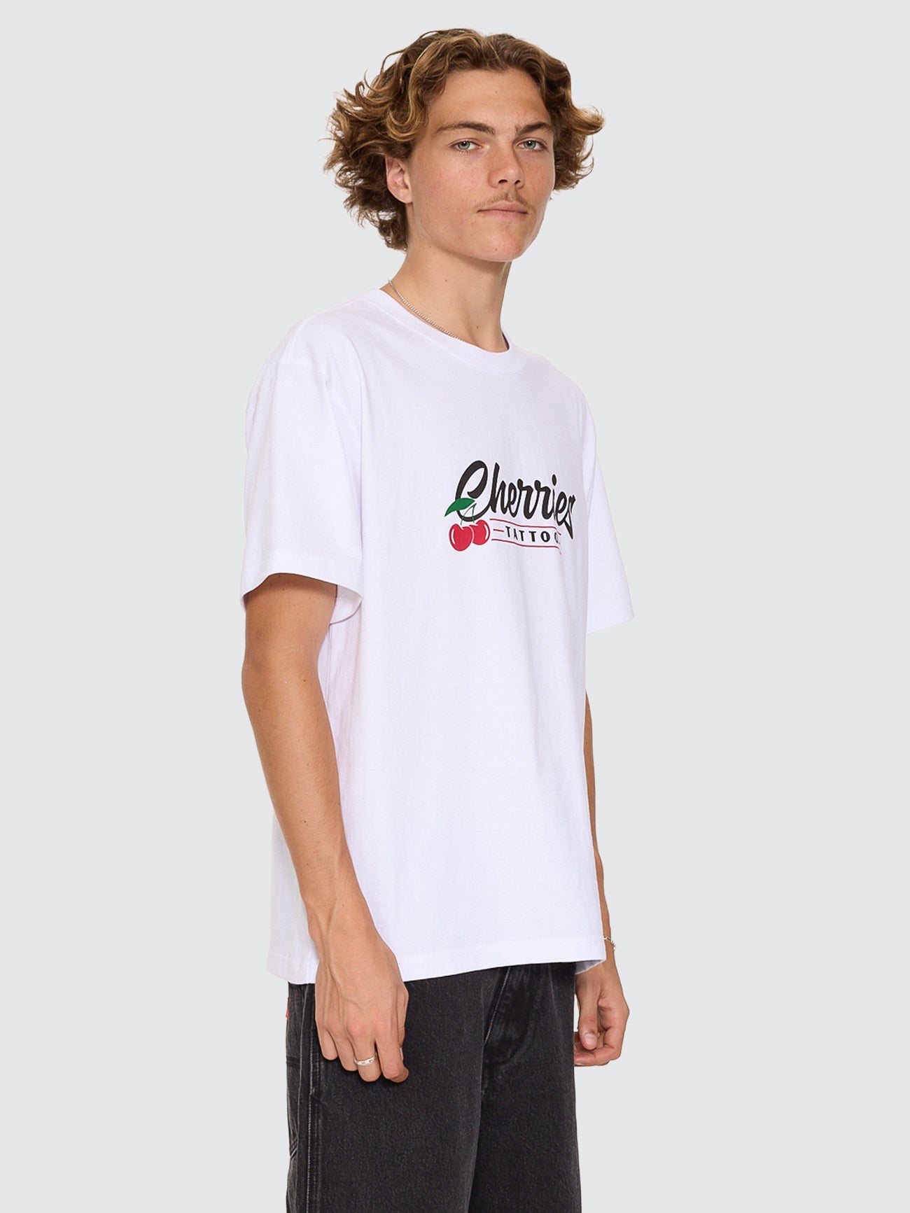 Cherries Tattoo Tee - White