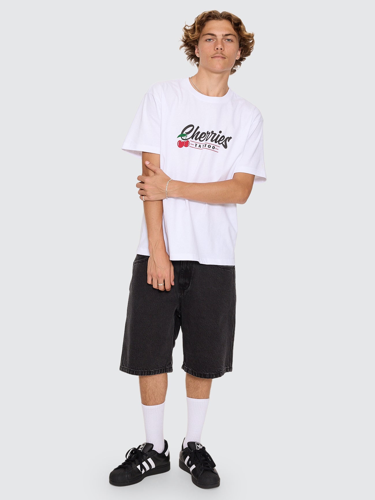Cherries Tattoo Tee - White