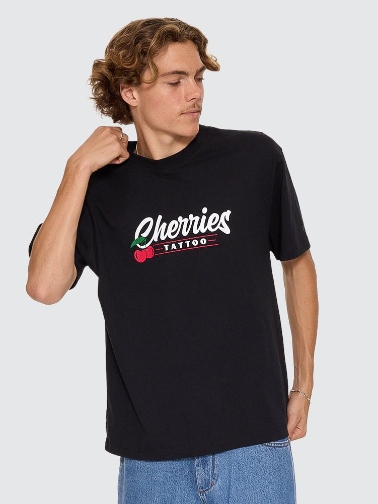 Cherries Tattoo Tee - Black