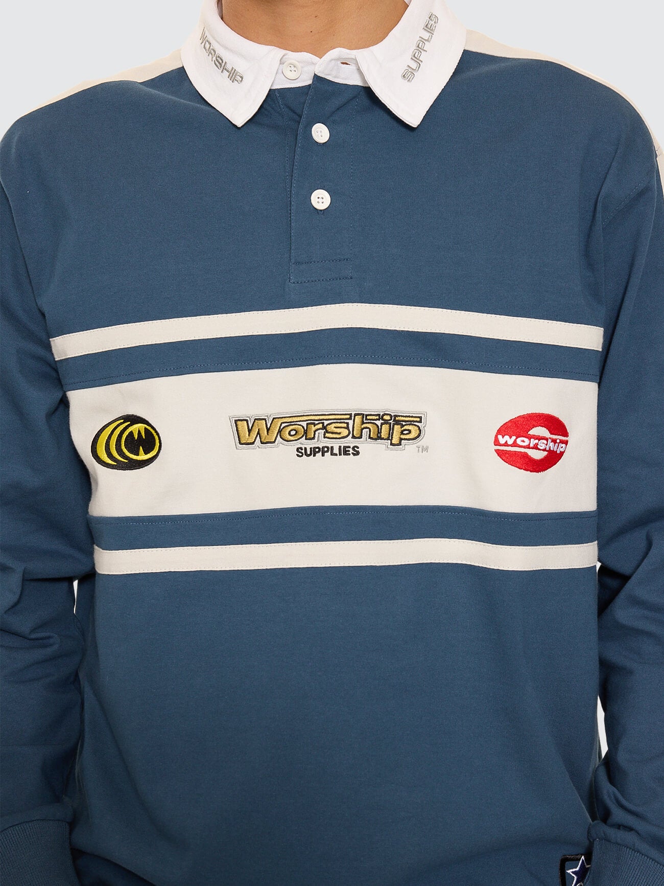Burner Long Sleeve Rugby Polo - Blue