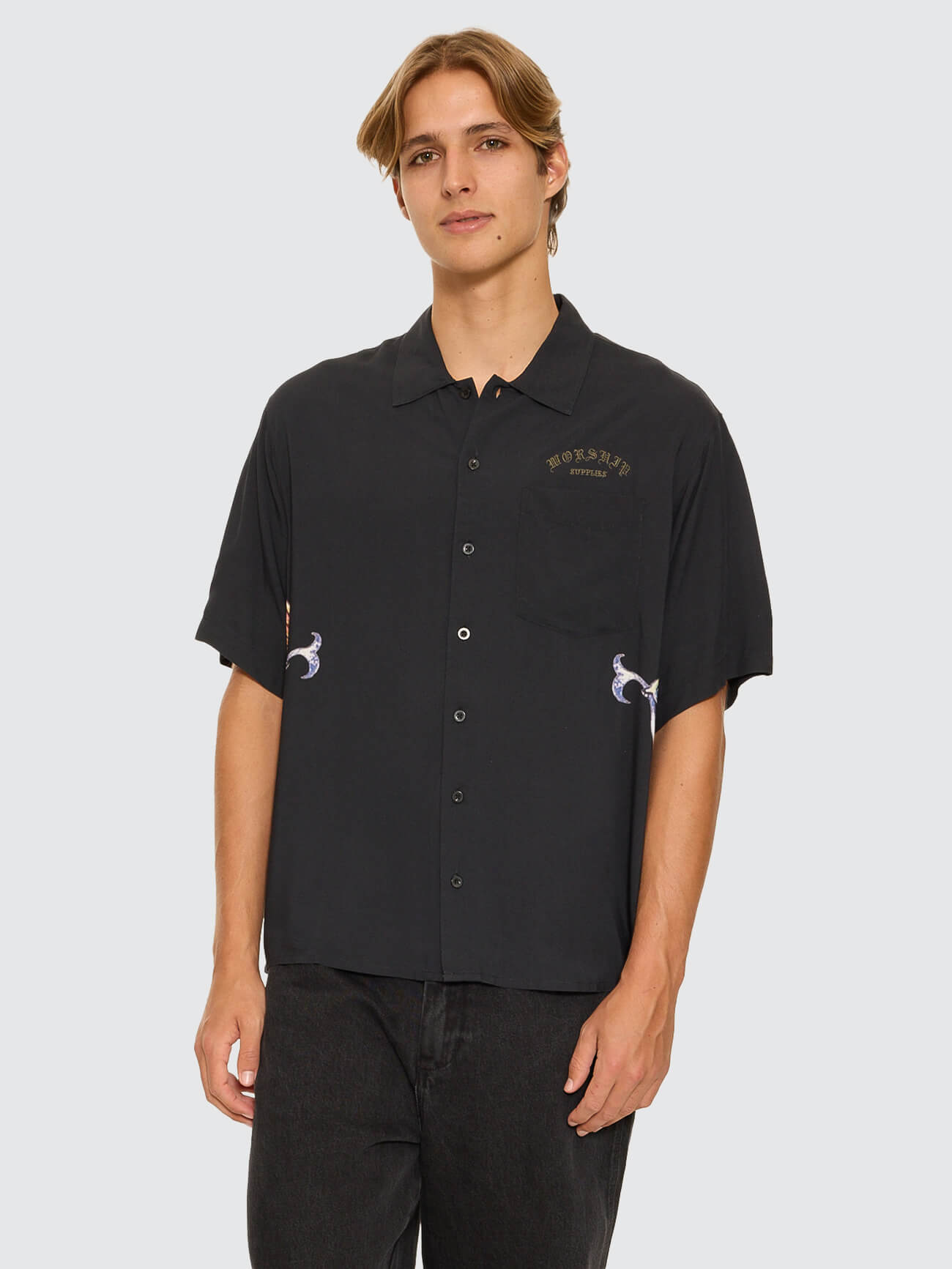 Ned Short Sleeve Shirt - Washed Black
