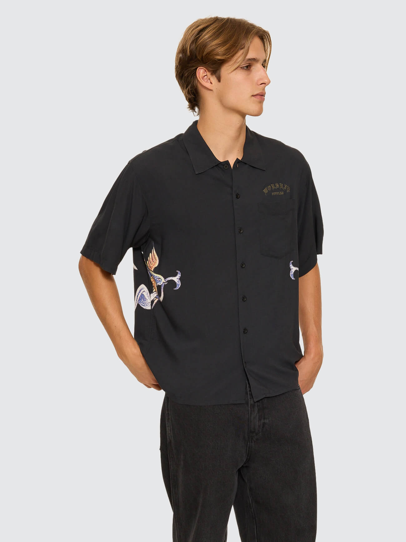 Ned Short Sleeve Shirt - Washed Black