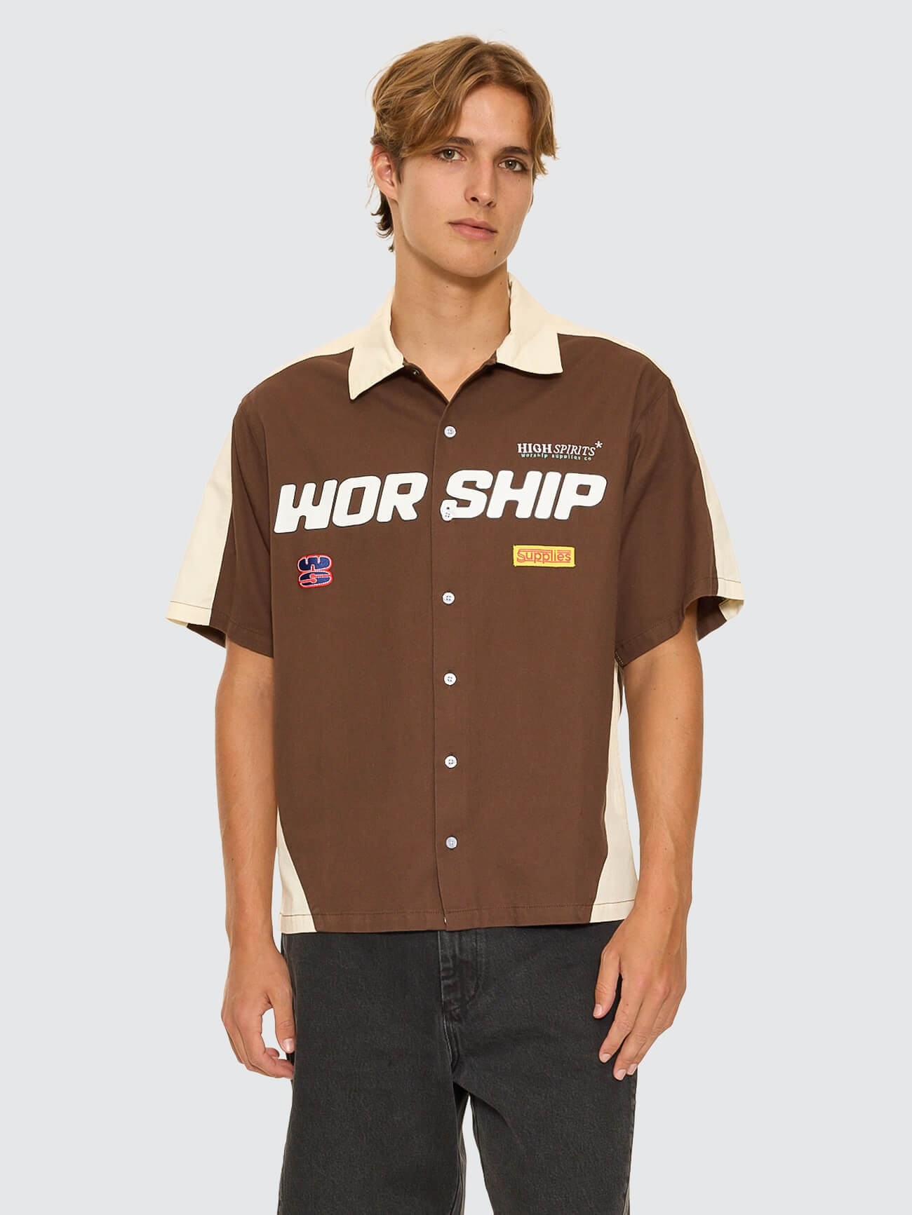 Panorama Short Sleeve Work Shirt - Dark Choc Brown