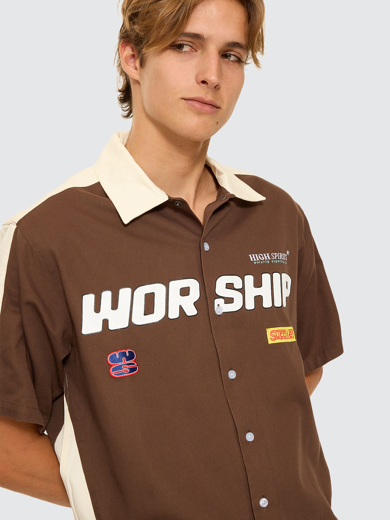 Panorama Short Sleeve Work Shirt - Dark Choc Brown