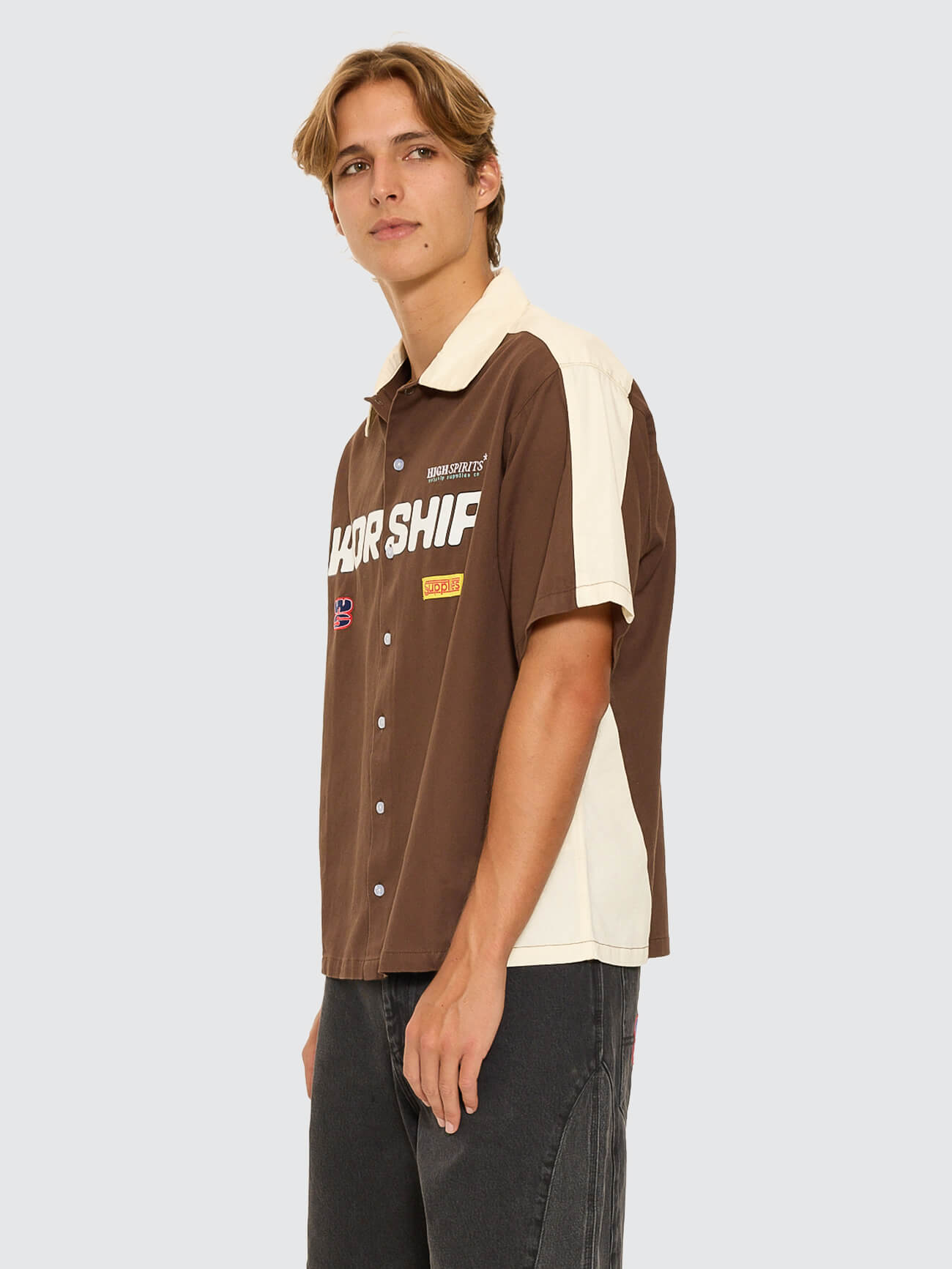 Panorama Short Sleeve Work Shirt - Dark Choc Brown